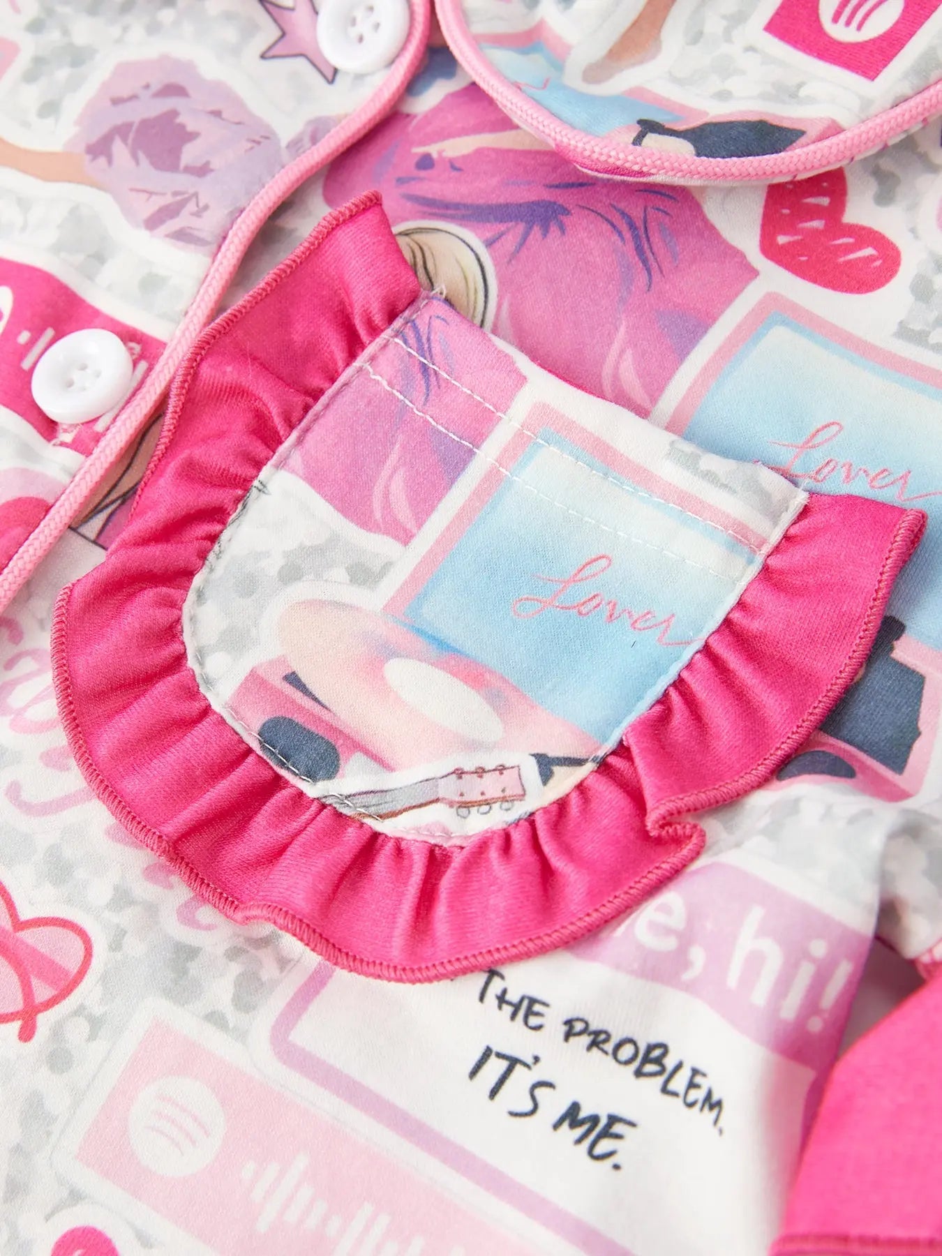 TS Character Print Girls Pink Pajamas for Cozy Nights and Lounging Rylee Faith Designs