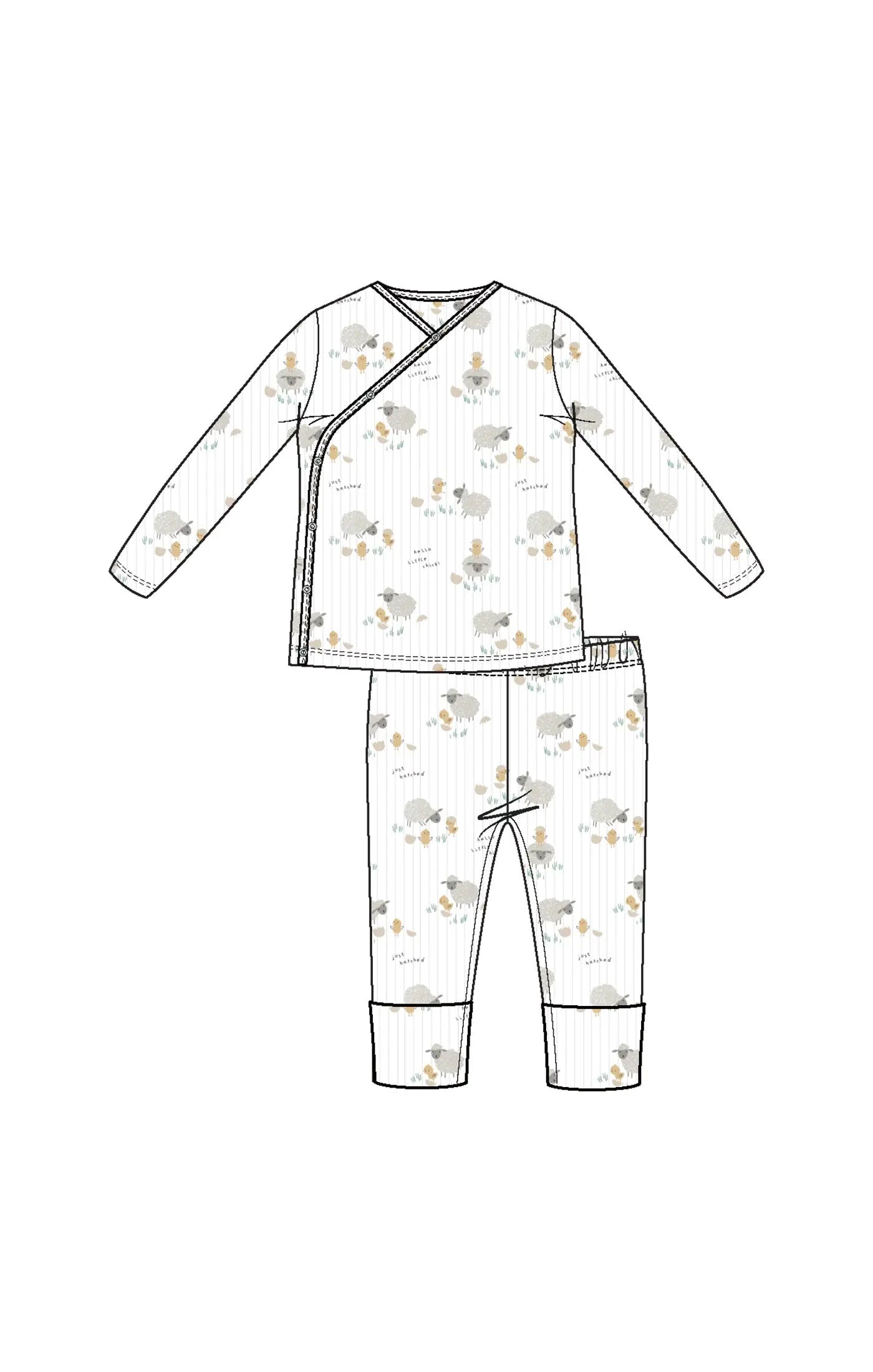 Take Me Home Set Roll Over Cuff Pants Baby Bamboo Fabric Angel Dear Everetts Place: Online Boutique