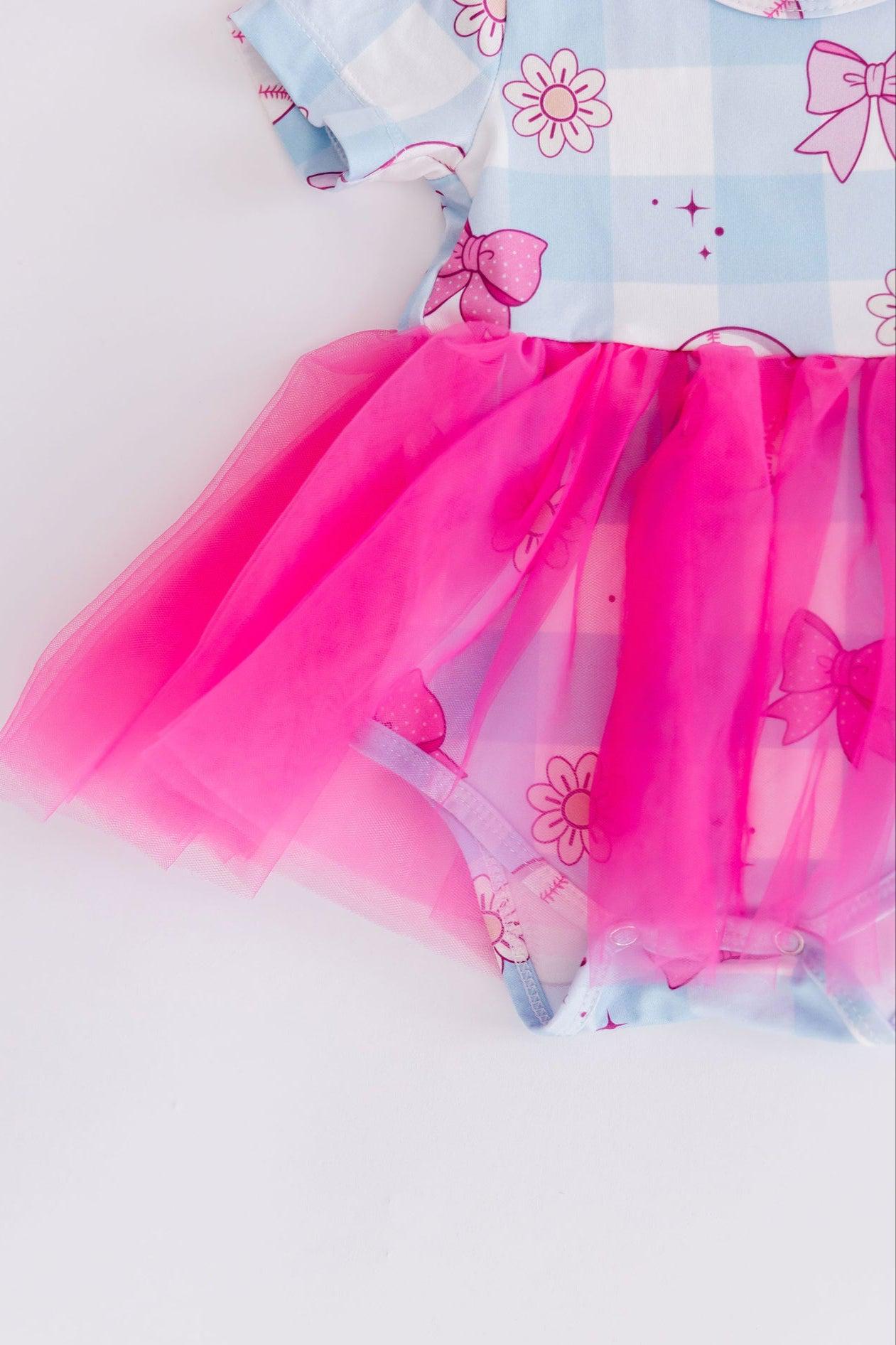 Mila & Rose ® Take Me Out To The Bow Game Tutu Bodysuit For Baby Girls - Apparel & Accessories > Clothing > Baby & Toddler Clothing > Baby & Toddler Dresses Tutu Bodysuit