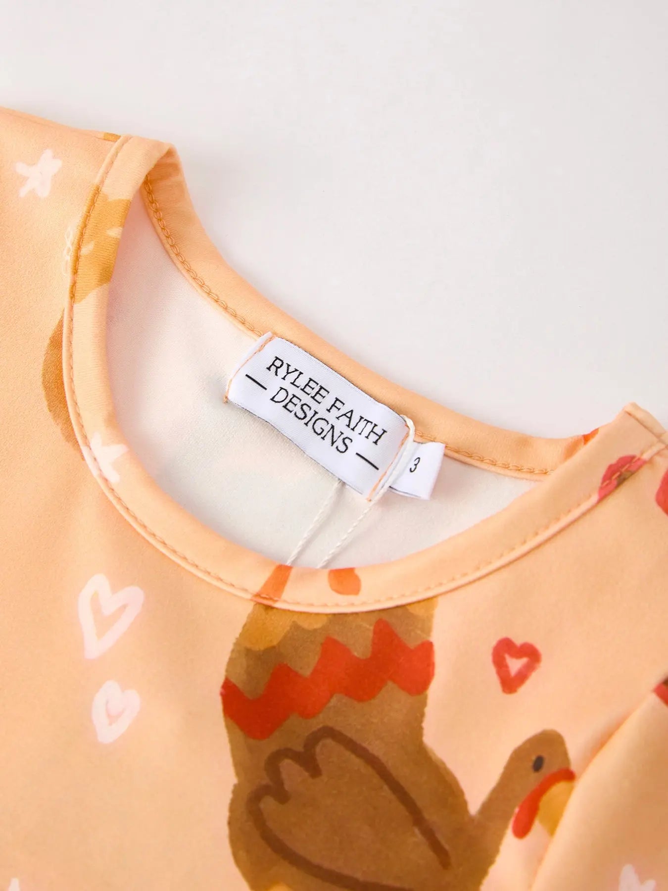 Thanksgiving Day Turkey Pie Print Ruffle Sleeve Dress Rylee Faith Designs Everetts Place: Online Boutique