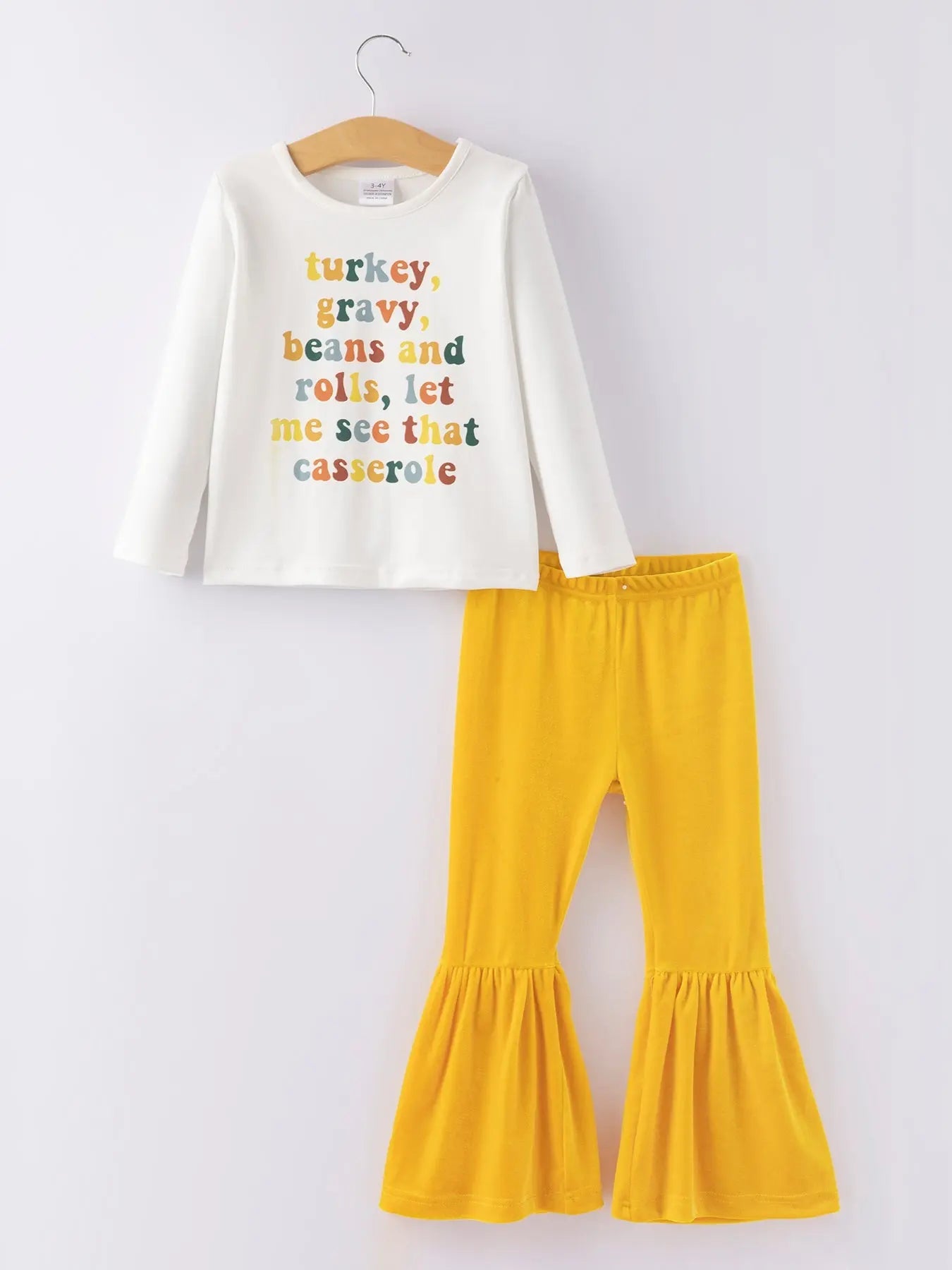 Thanksgiving Letter Print Girls Set with Turkey Design Rylee Faith Designs Everetts Place: Online Boutique