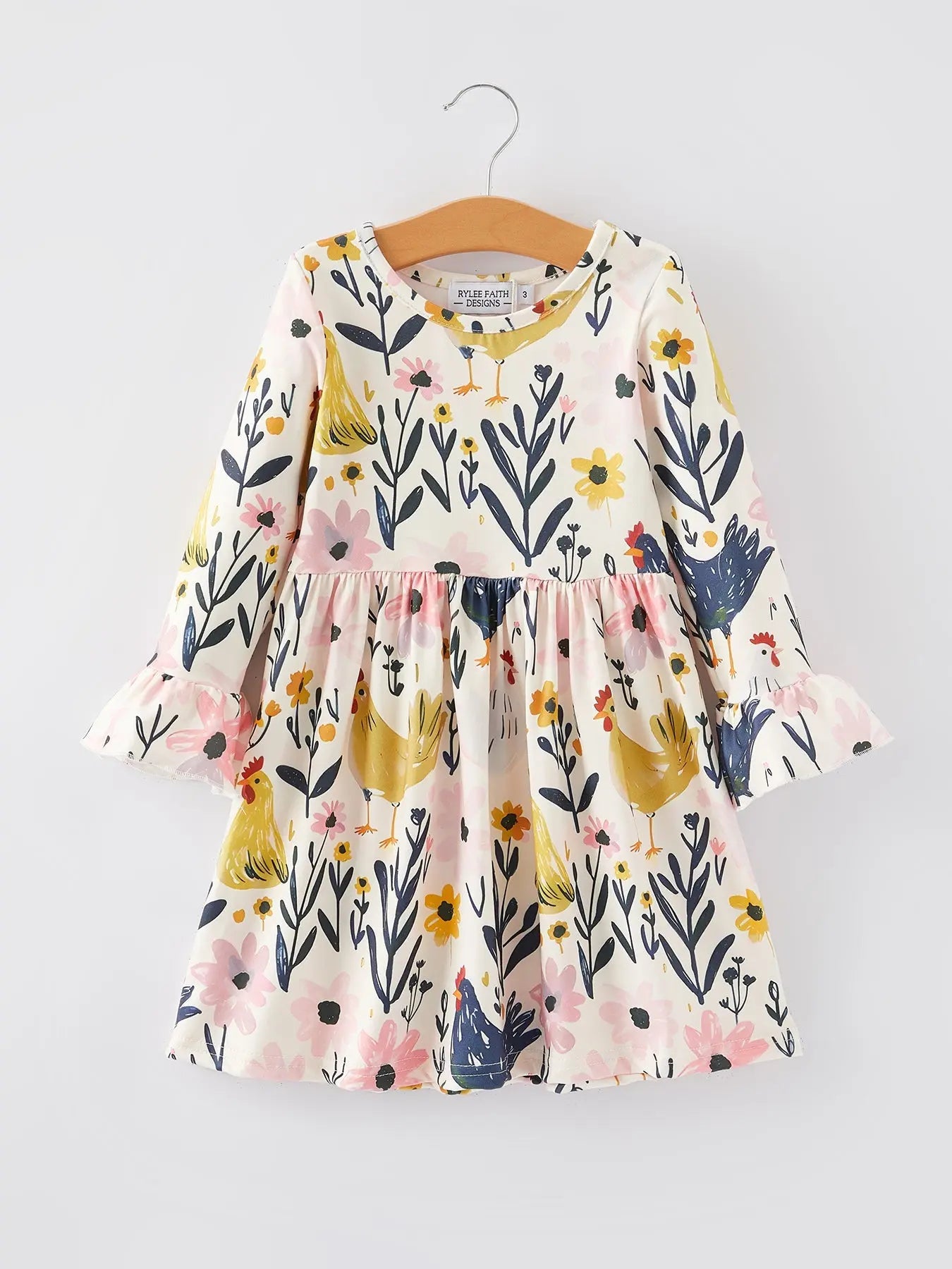 Thanksgiving Print Girls Dress for Holiday Celebrations Rylee Faith Designs Everetts Place: Online Boutique