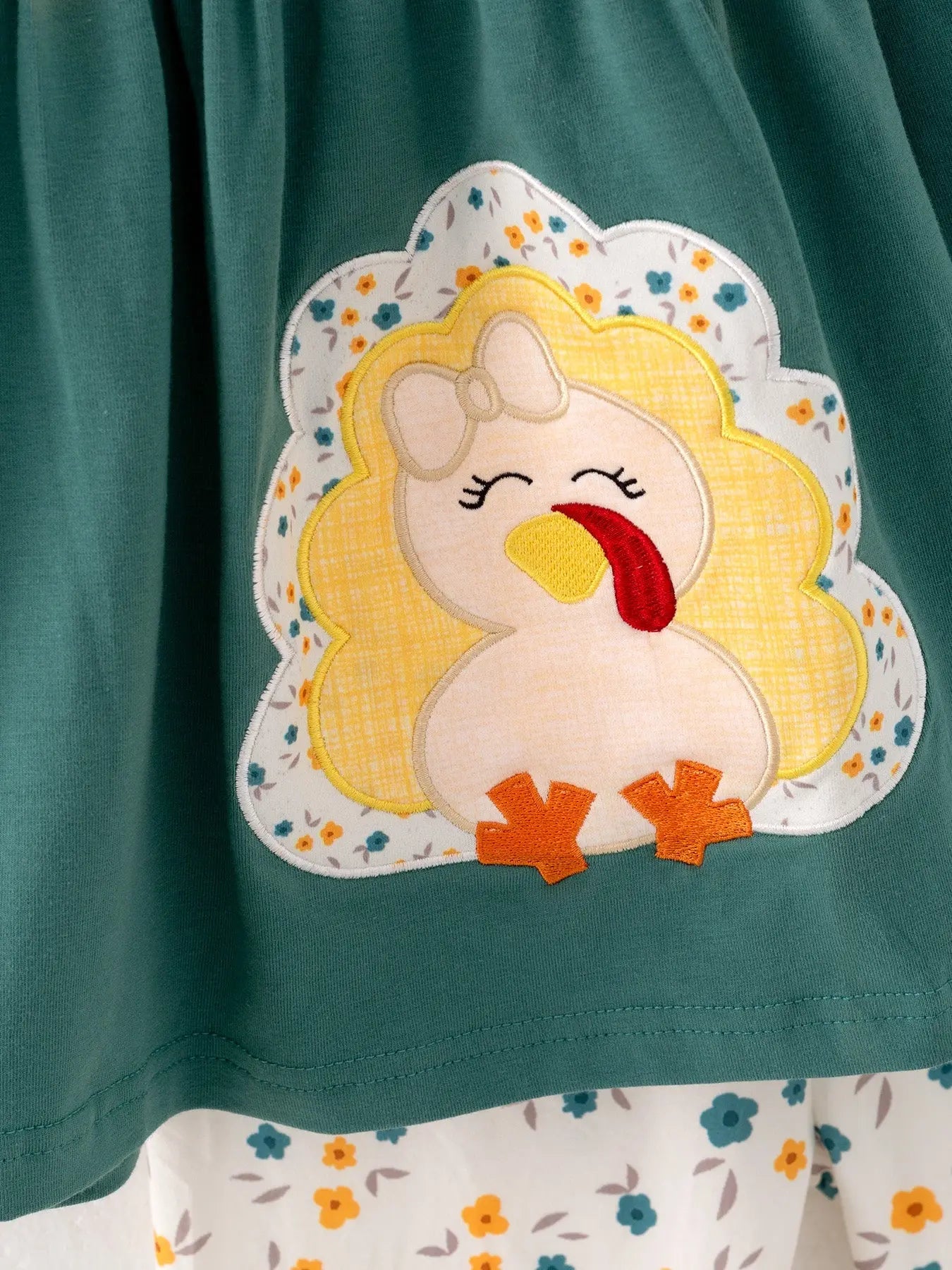 Thanksgiving Turkey Applique Girls Outfit Rylee Faith Designs Everetts Place: Online Boutique