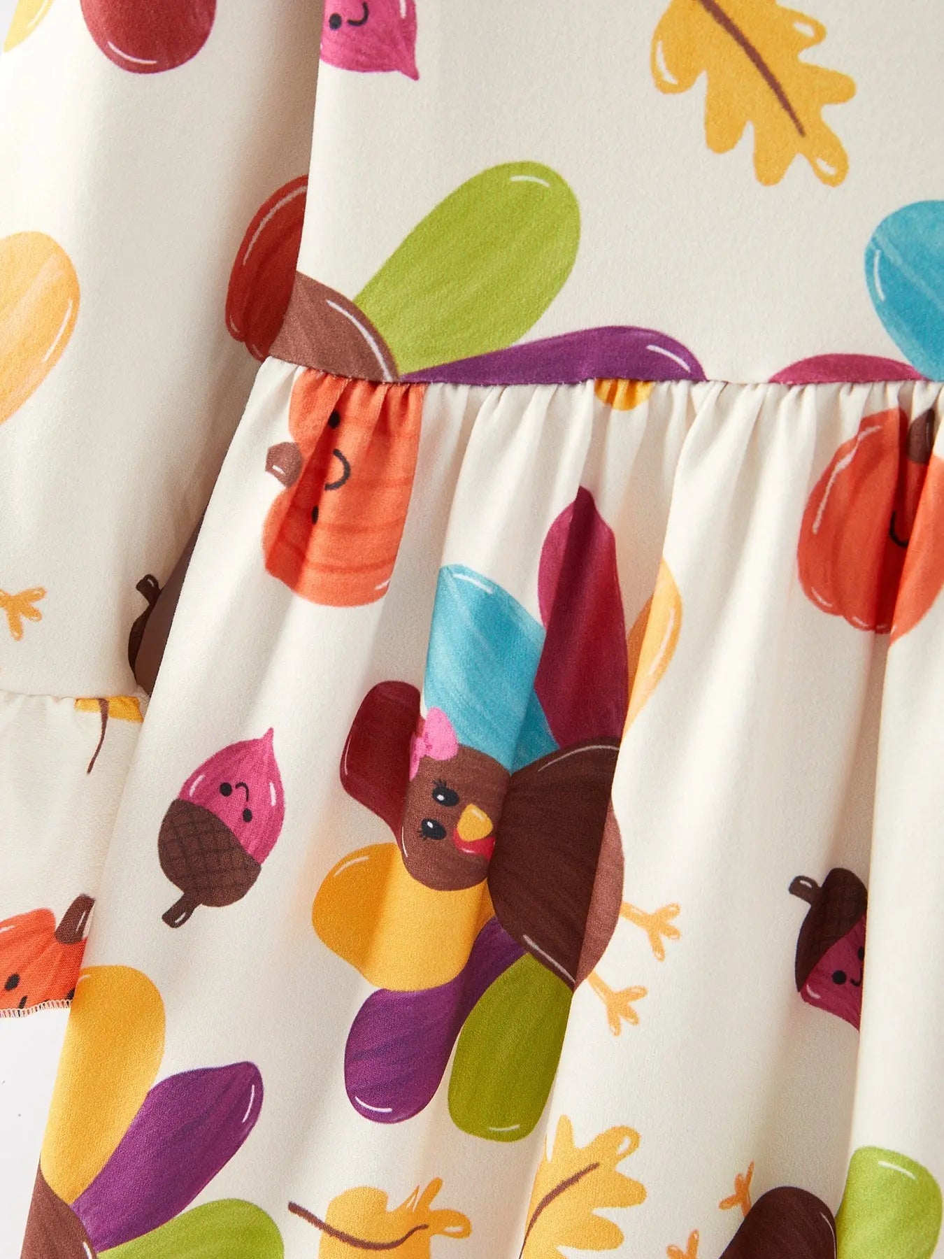 Thanksgiving Turkey Print Girls Dress Holiday Celebration Outfit Rylee Faith Designs Everetts Place: Online Boutique