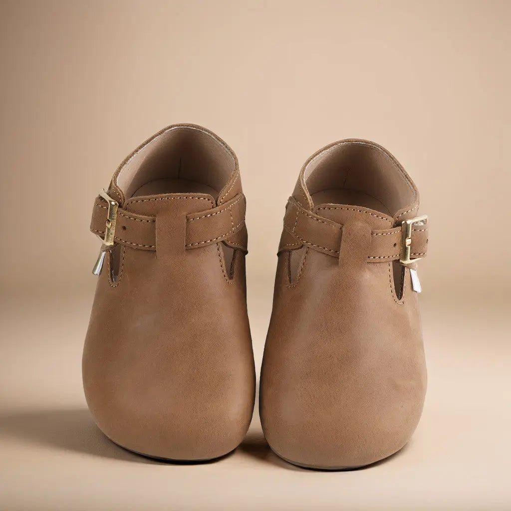 The Beck Barefoot Friendly Clog For Growing Feet With Soft Oiled Leather And Adjustable Strap Little Love Bug Co. Everetts Place: Online Boutique