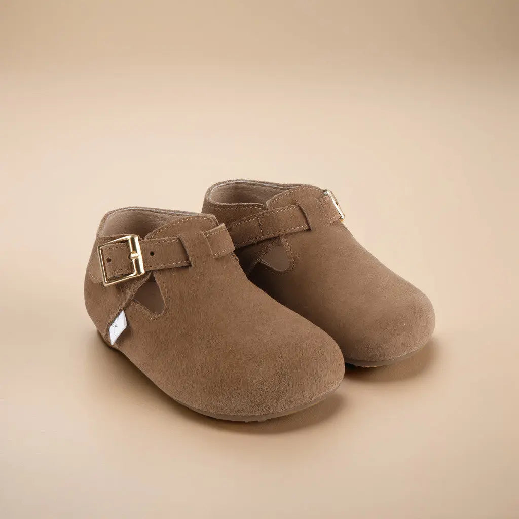 The Beck Barefoot Friendly Clog For Growing Feet With Soft Oiled Leather And Adjustable Strap Little Love Bug Co. Everetts Place: Online Boutique