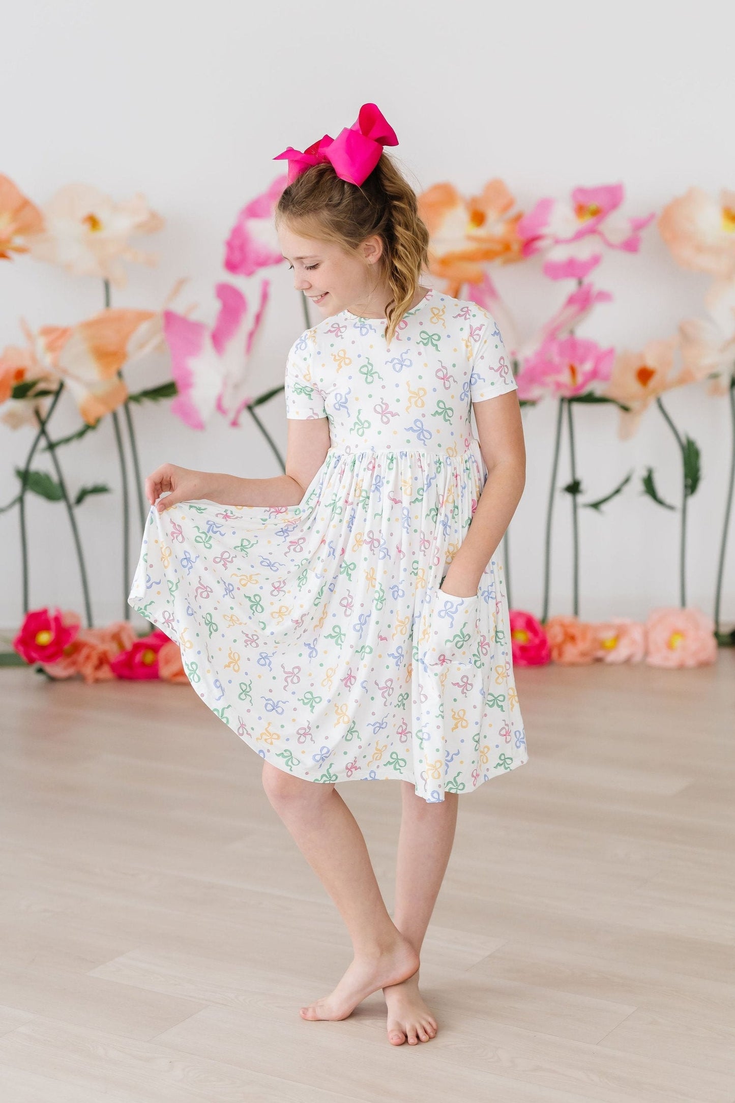 Mila & Rose ® Mila Rose Tied In Love Pocket Twirl Short Sleeve Dress - Apparel & Accessories > Clothing > Dresses Twirl Pocket Dress S/S