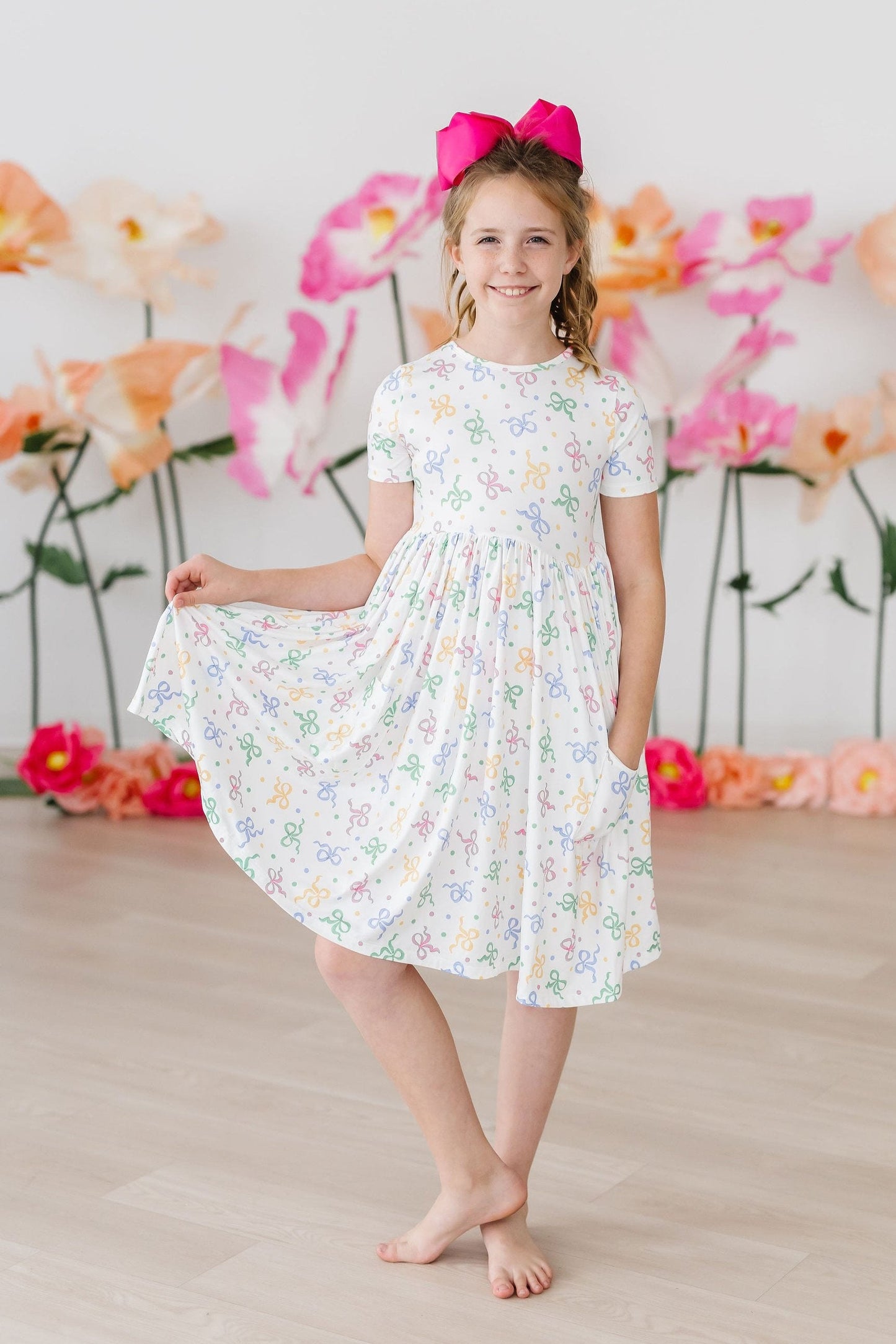 Mila & Rose ® Mila Rose Tied In Love Pocket Twirl Short Sleeve Dress - Apparel & Accessories > Clothing > Dresses Twirl Pocket Dress S/S