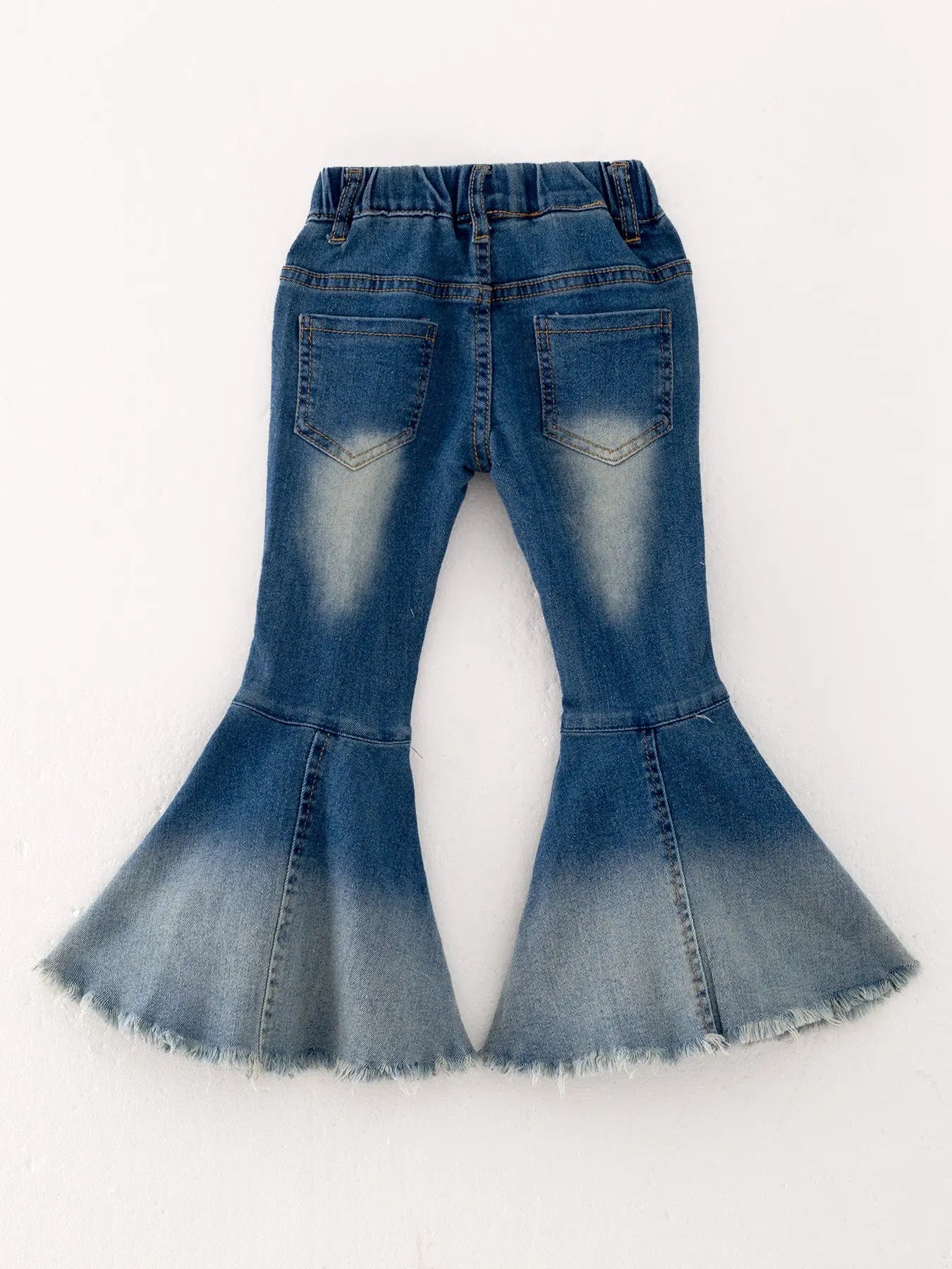 Tight Layer Bell Bottoms Denim Jeans Pants with Elastic Waist Rylee Faith Designs Everetts Place: Online Boutique