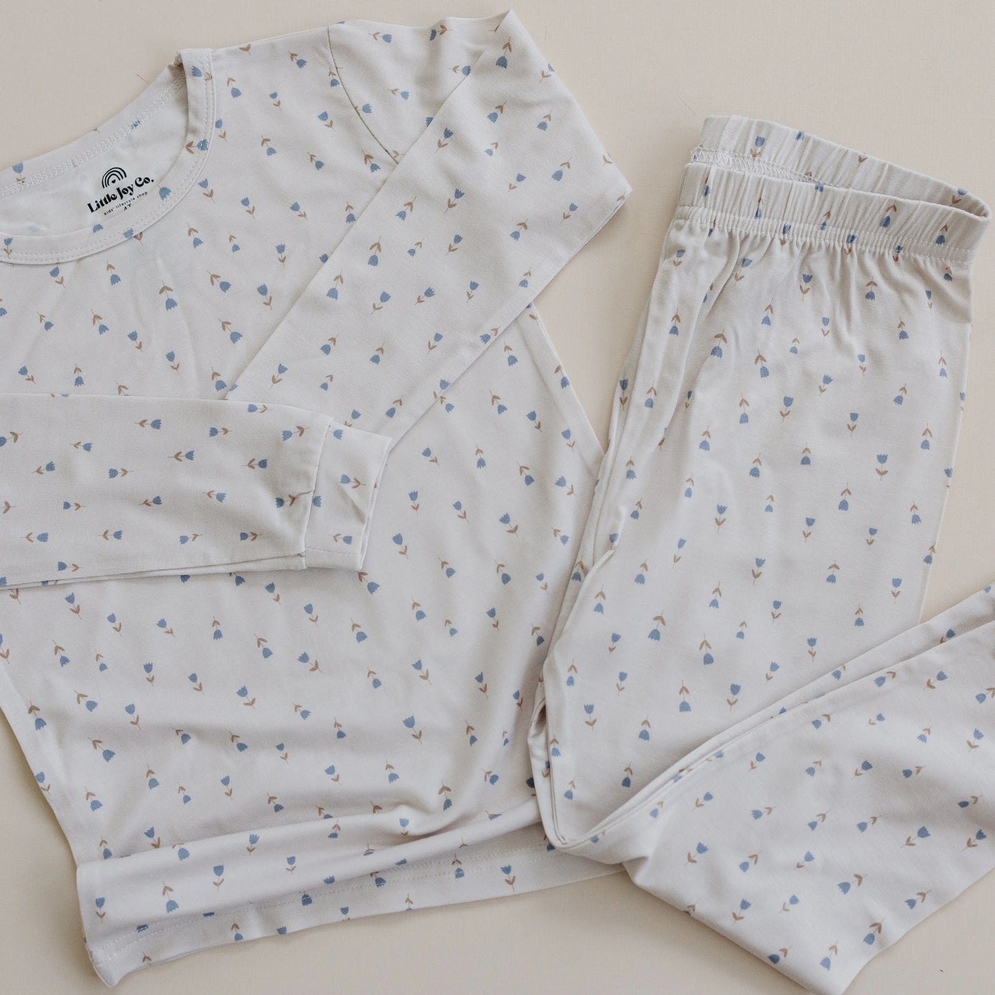 Tiny Tulips Bamboo Pajamas 2Pc Comfort Sleepwear Set Little Joy Co. Everetts Place: Online Boutique