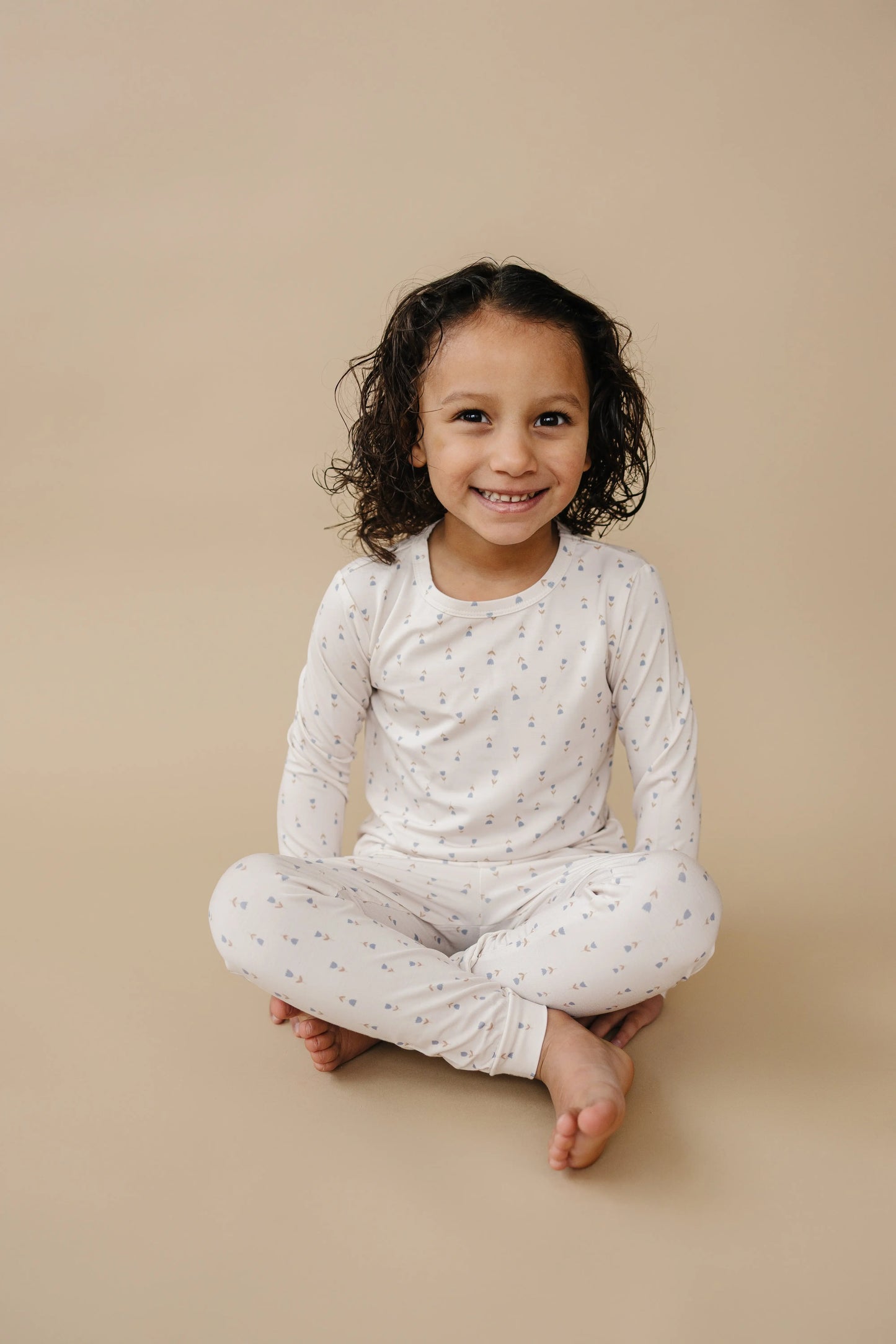 Tiny Tulips Bamboo Pajamas 2Pc Comfort Sleepwear Set Little Joy Co. Everetts Place: Online Boutique