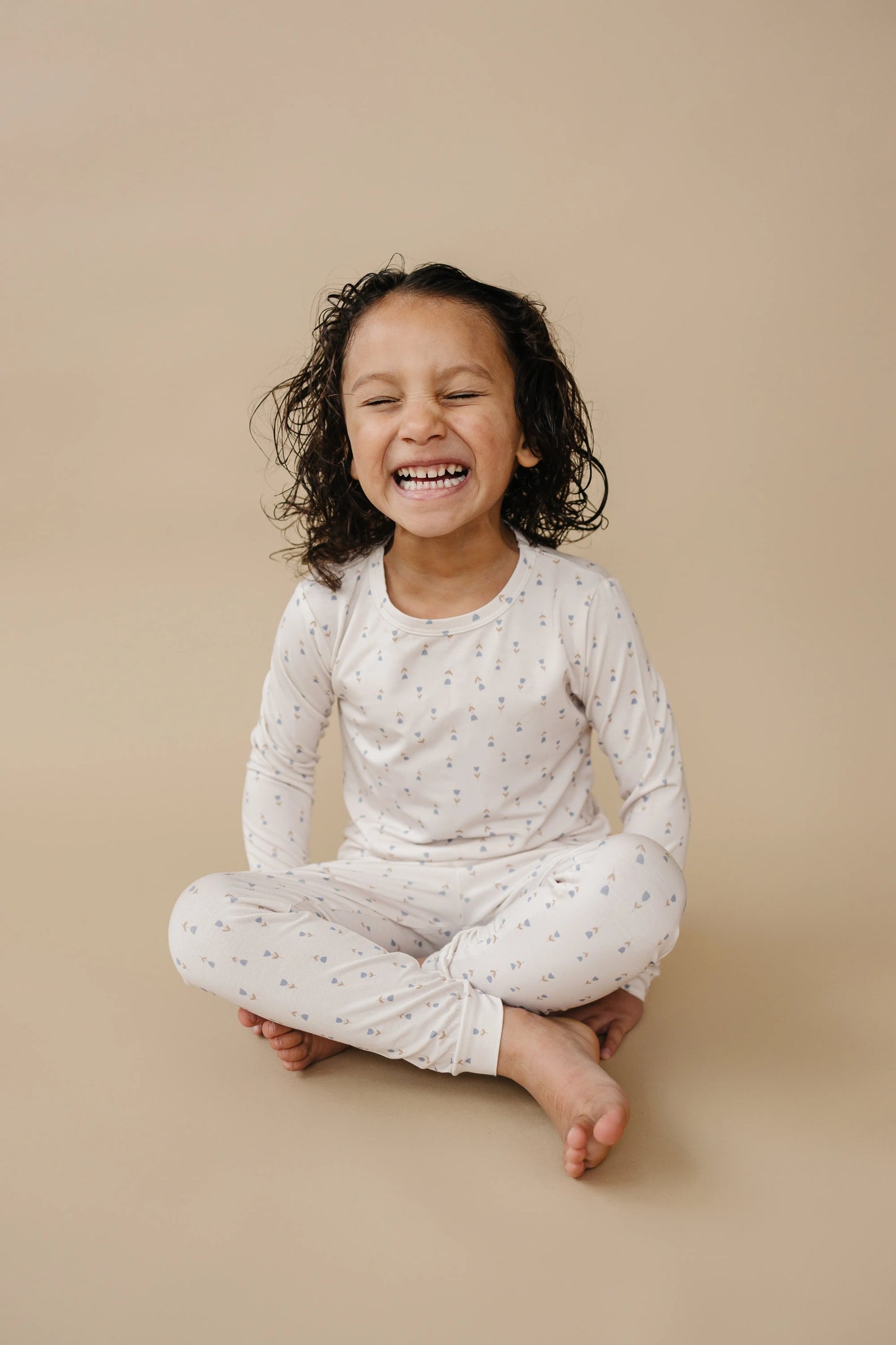 Tiny Tulips Bamboo Pajamas 2Pc Comfort Sleepwear Set Little Joy Co. Everetts Place: Online Boutique