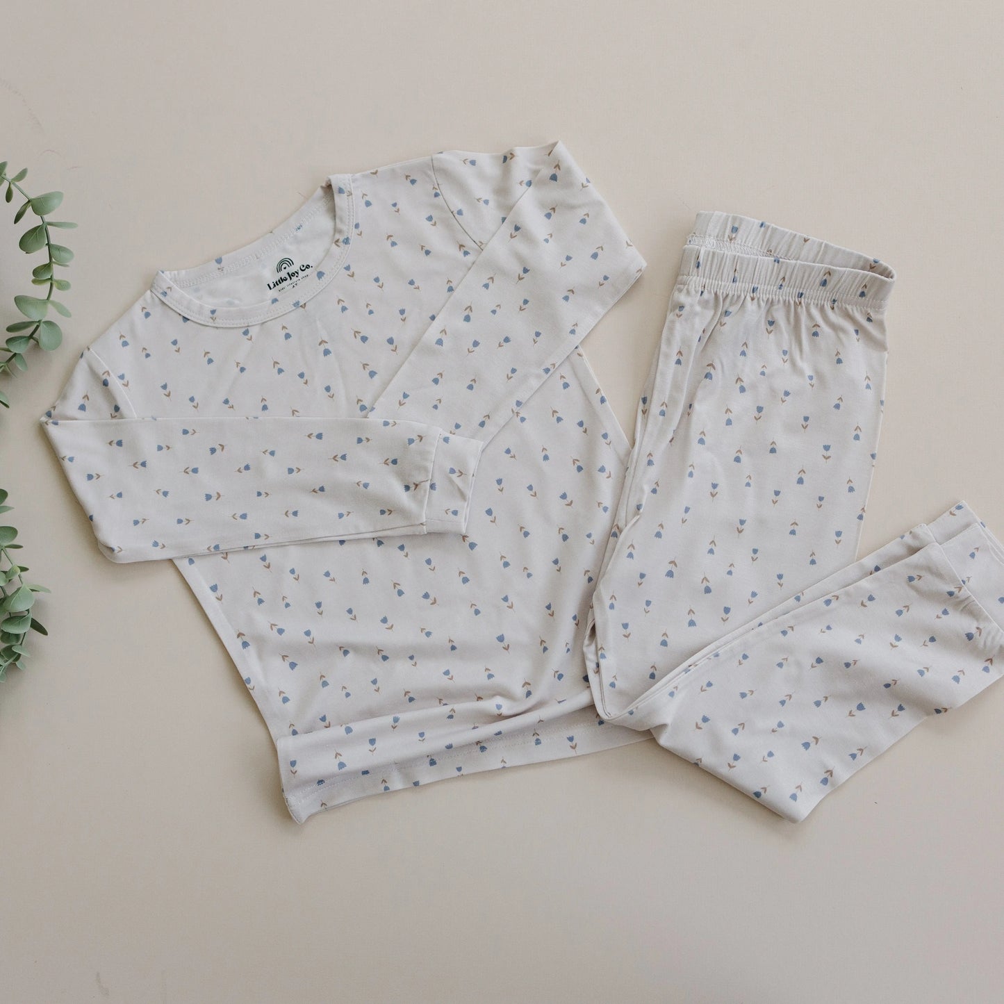 Tiny Tulips Bamboo Pajamas 2Pc Comfort Sleepwear Set Little Joy Co. Everetts Place: Online Boutique