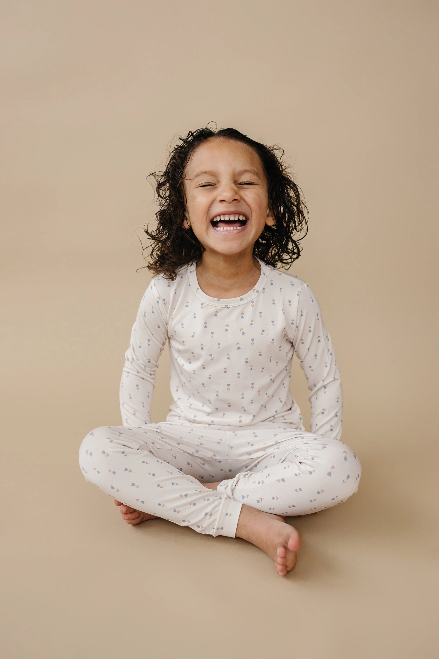 Tiny Tulips Bamboo Pajamas 2Pc Comfort Sleepwear Set Little Joy Co. Everetts Place: Online Boutique