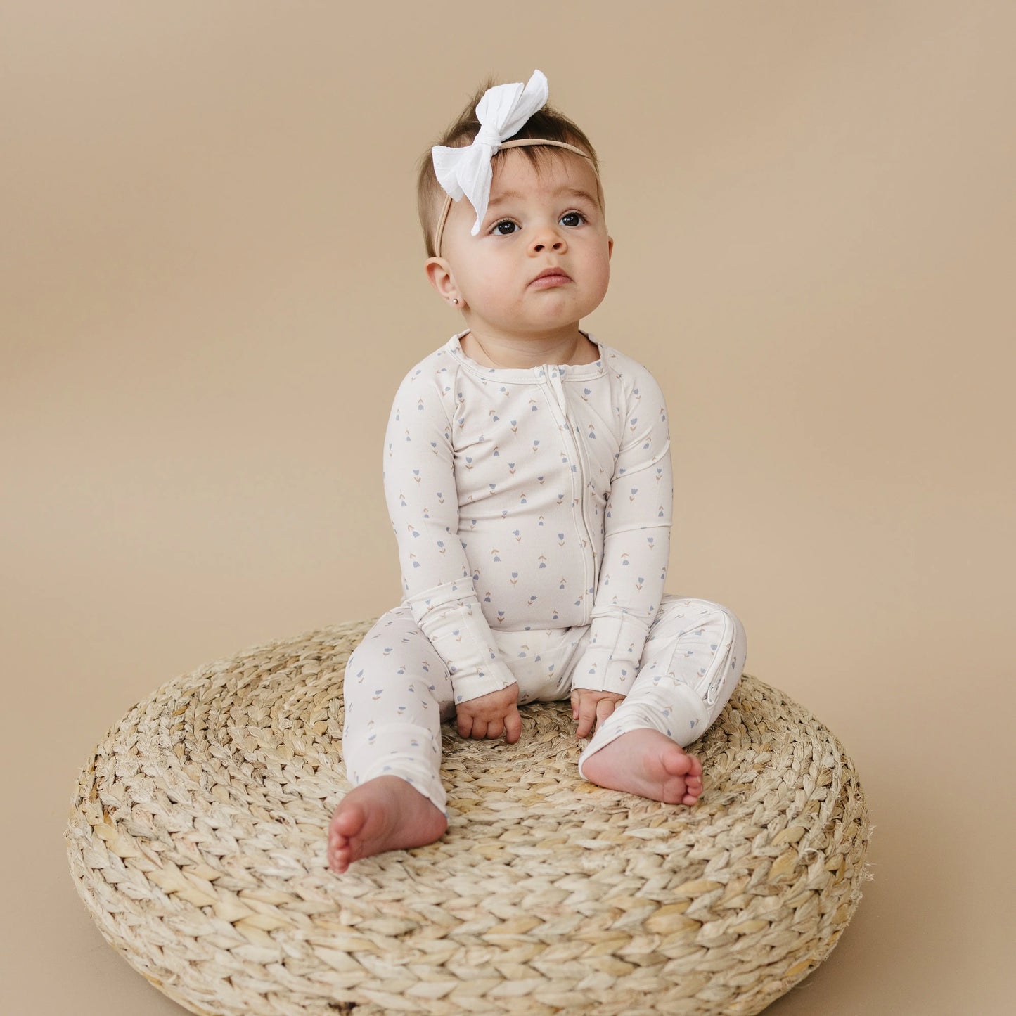 Tiny Tulips Bamboo Zippy Pajamas for Babies Little Joy Little Joy Co. Everetts Place: Online Boutique
