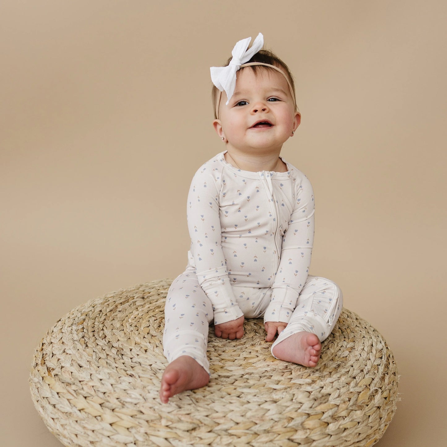 Tiny Tulips Bamboo Zippy Pajamas for Babies Little Joy Little Joy Co. Everetts Place: Online Boutique