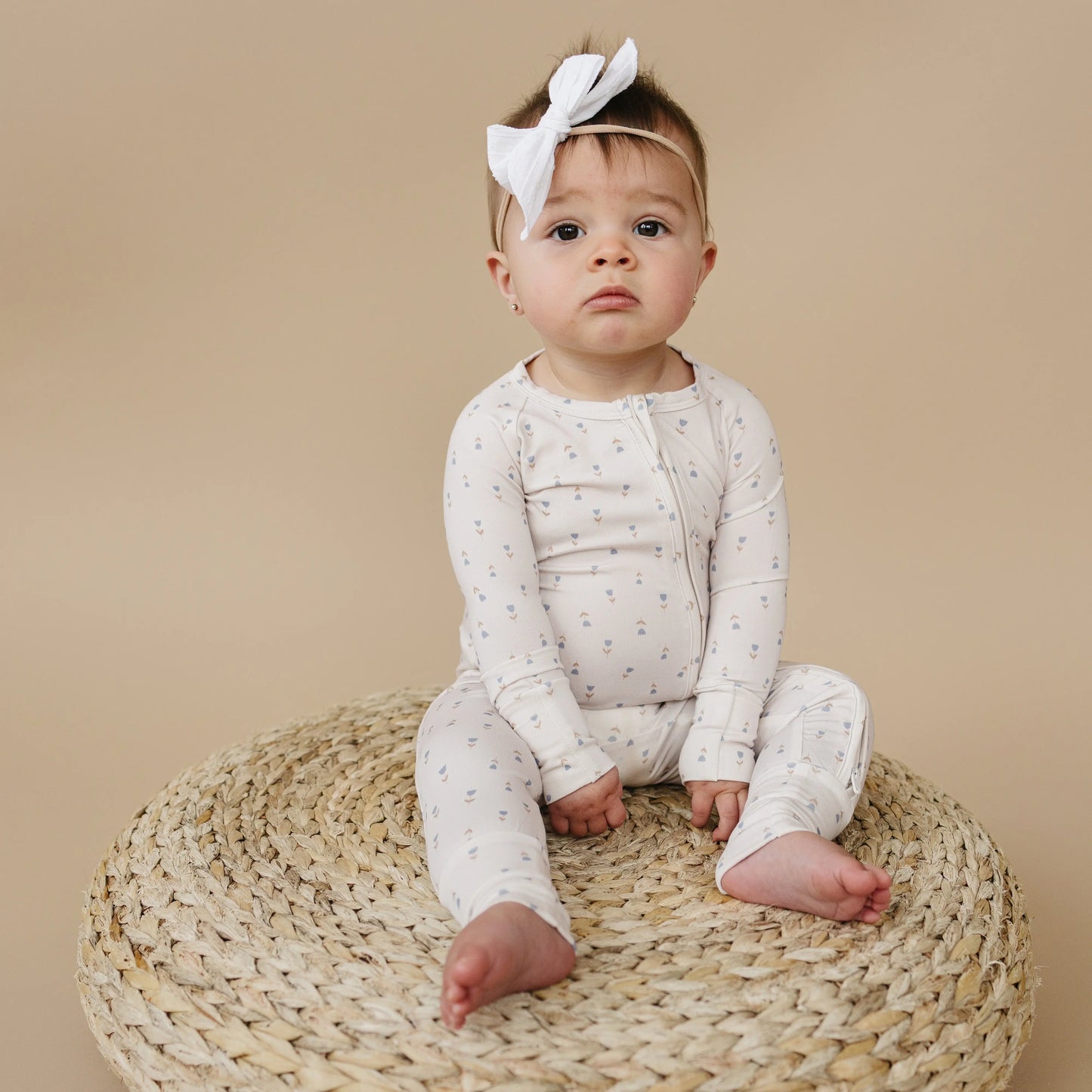 Tiny Tulips Bamboo Zippy Pajamas for Babies Little Joy Little Joy Co. Everetts Place: Online Boutique