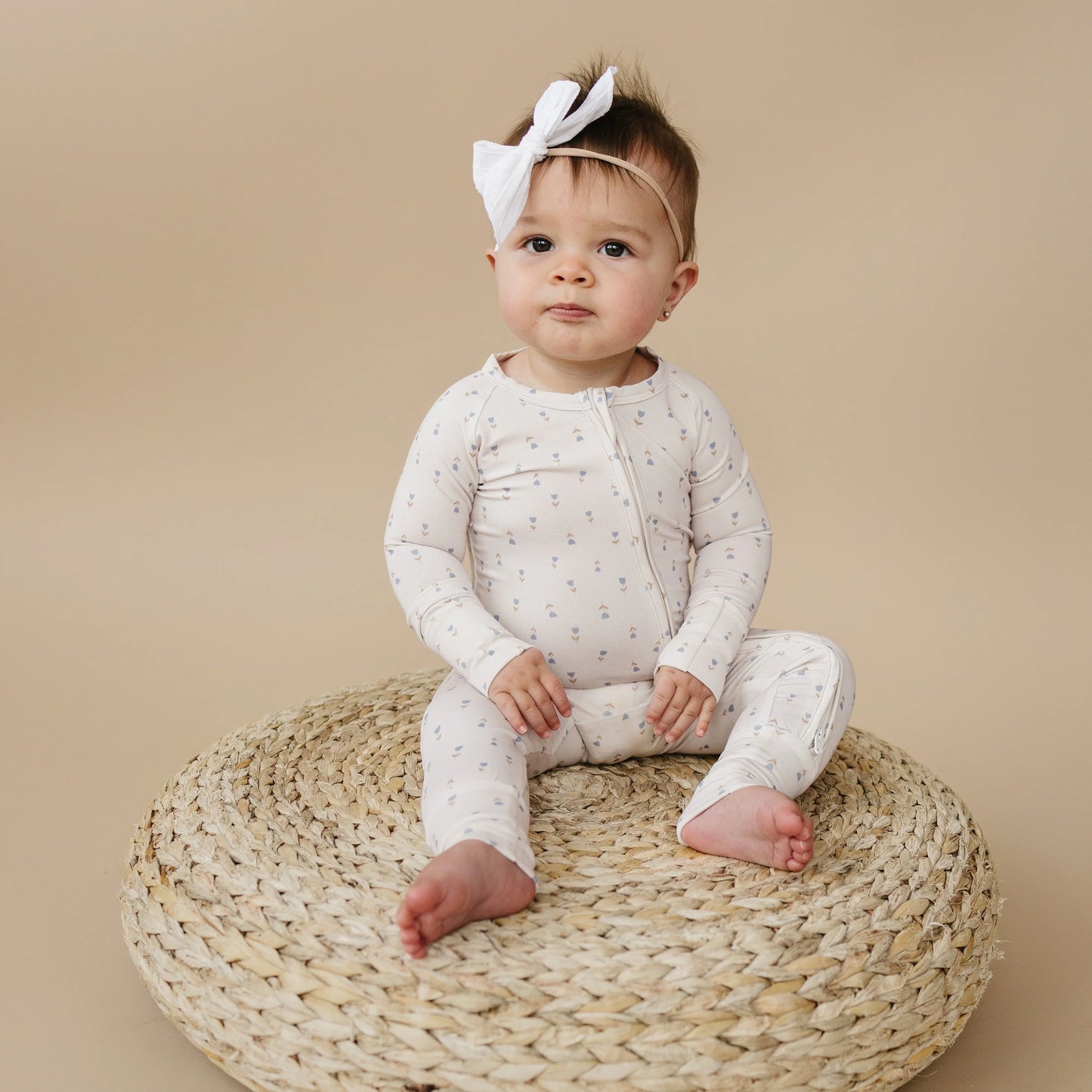 Tiny Tulips Bamboo Zippy Pajamas for Babies Little Joy Little Joy Co. Everetts Place: Online Boutique