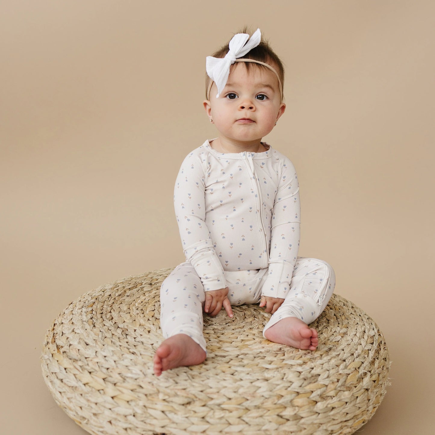 Tiny Tulips Bamboo Zippy Pajamas for Babies Little Joy Little Joy Co. Everetts Place: Online Boutique