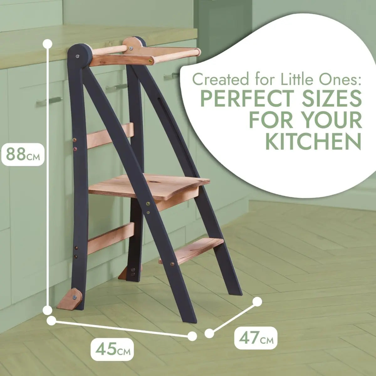 Toddler Learning Tower Step Stool for Kids Graphite Goodevas Everetts Place: Online Boutique