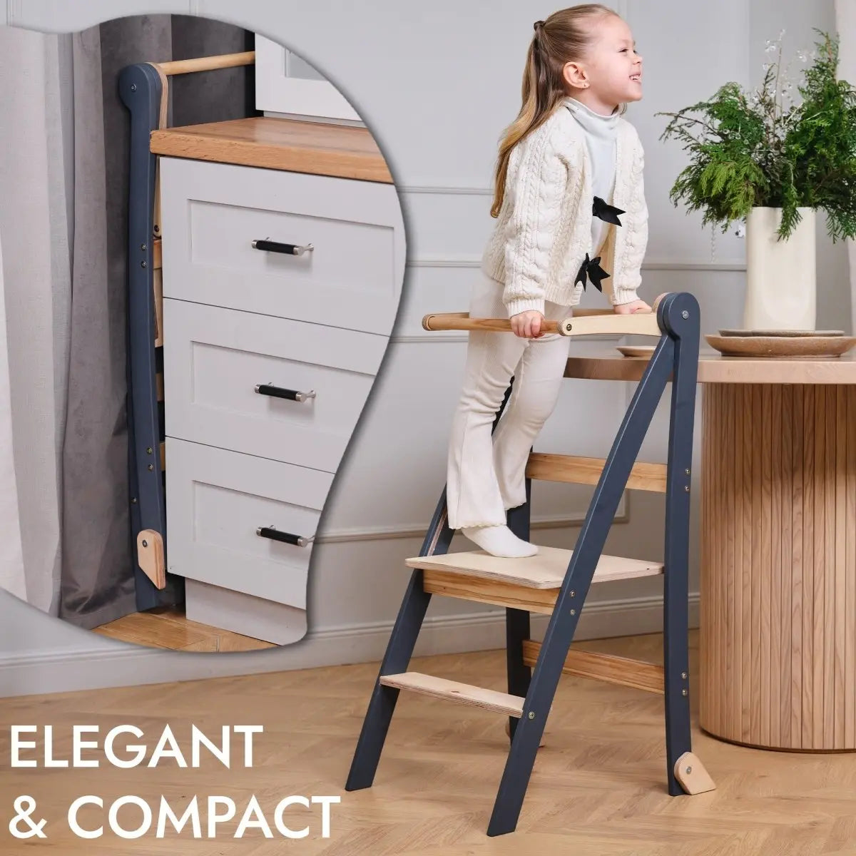 Toddler Learning Tower Step Stool for Kids Graphite Goodevas Everetts Place: Online Boutique
