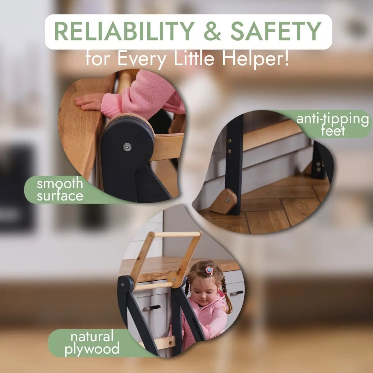 Toddler Learning Tower Step Stool for Kids Graphite Goodevas Everetts Place: Online Boutique