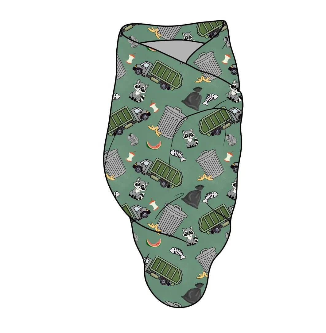 Miller & Co. Trash Truck, Bamboo Spandex Swaddle - Everetts Place Boutique -