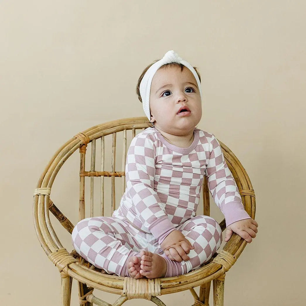 Tropical Haze Check 2pc Bamboo Pajama Set Soft Comfort Fit Little Joy Co. Everetts Place: Online Boutique
