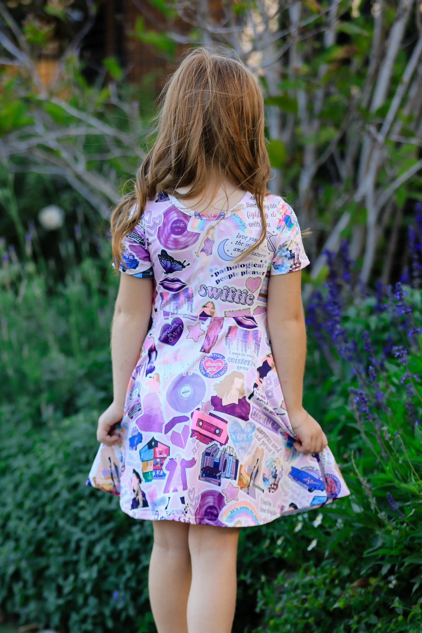 Ts Girls Lavender Twirly Print Milk Silk Dress Party Rylee Faith Designs Everetts Place: Online Boutique