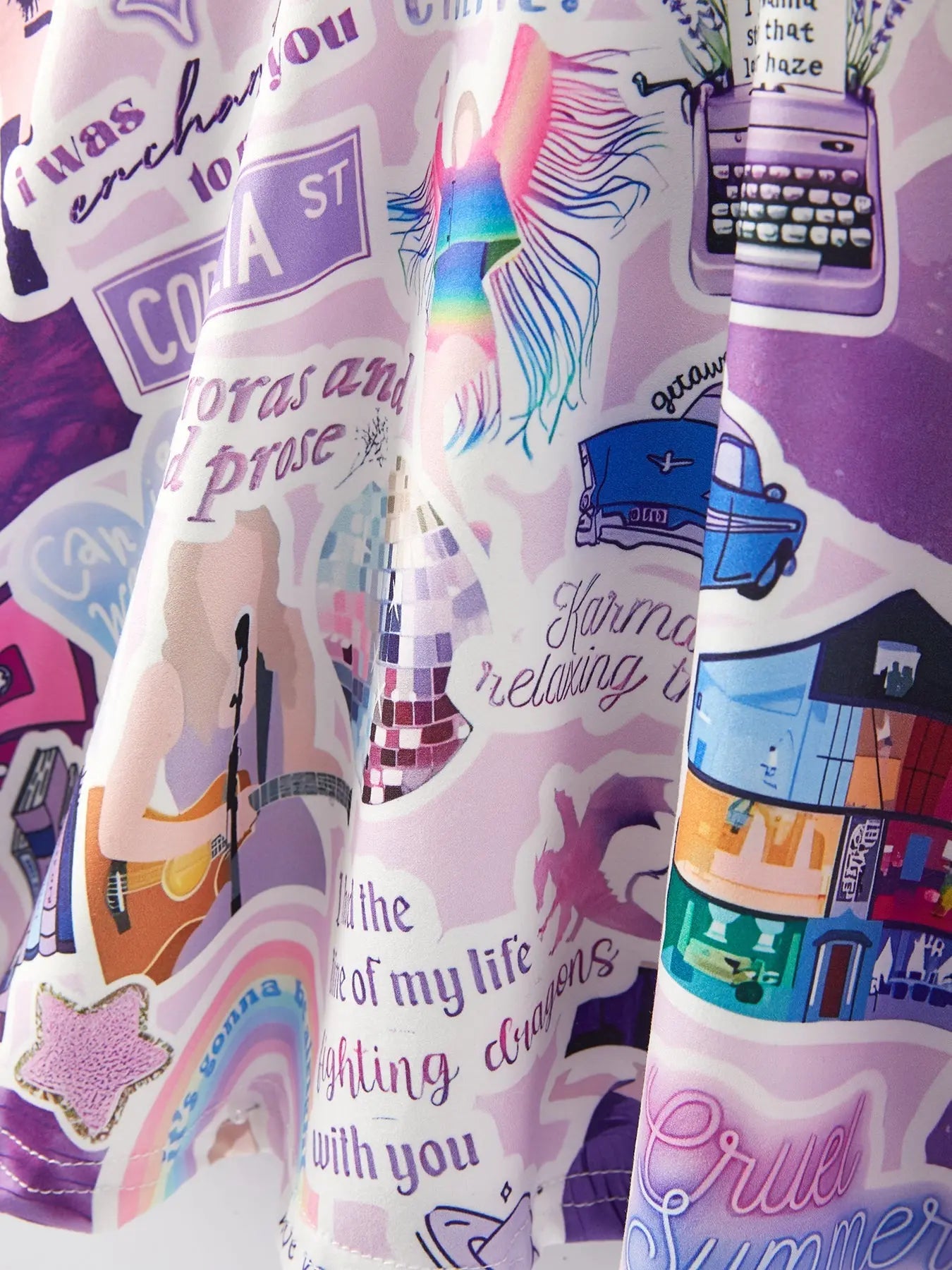 Ts Girls Lavender Twirly Print Milk Silk Dress Party Rylee Faith Designs Everetts Place: Online Boutique