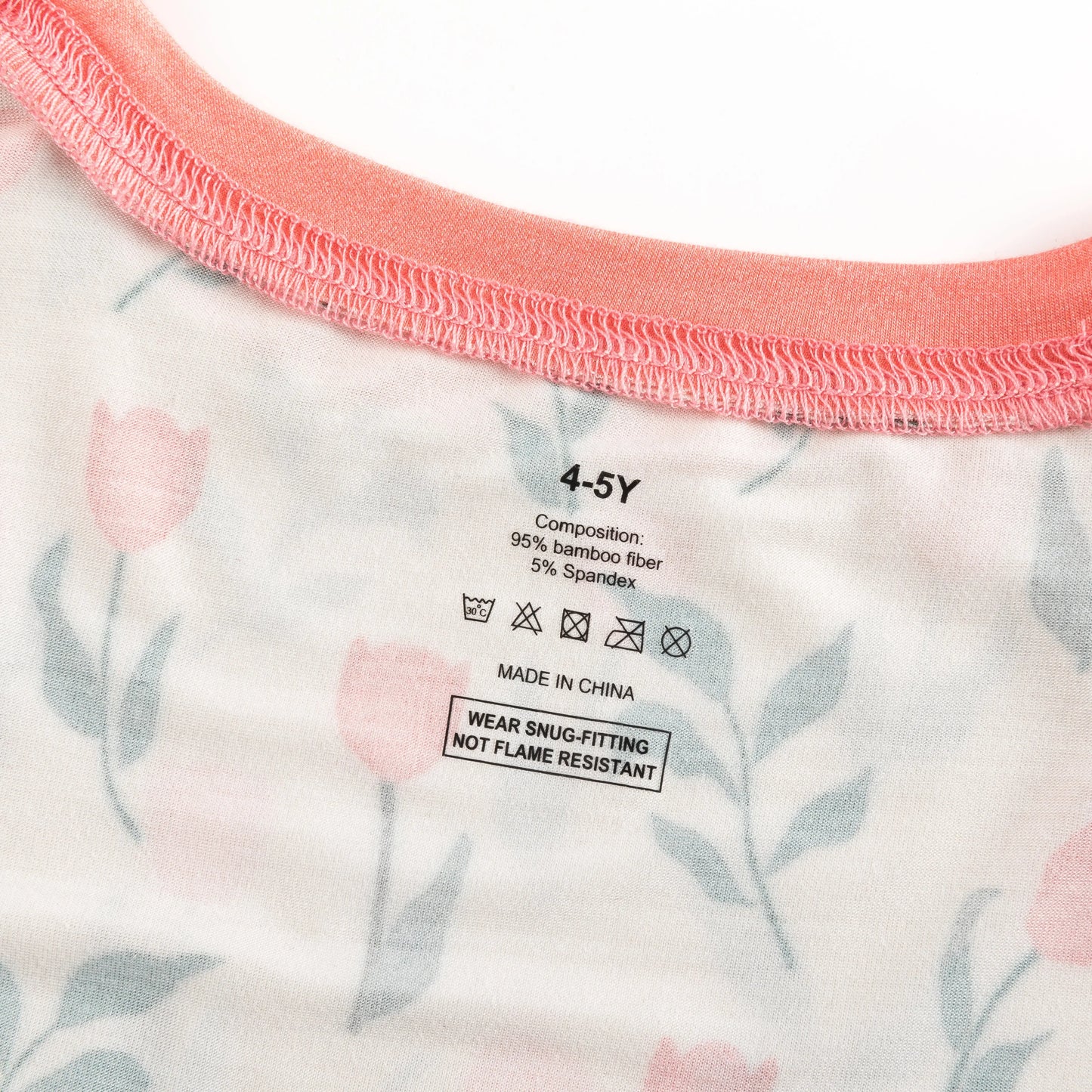 Tulip Print Long Sleeve Pajama Set With Coral Trim Cozy Dreamlet Everetts Place: Online Boutique