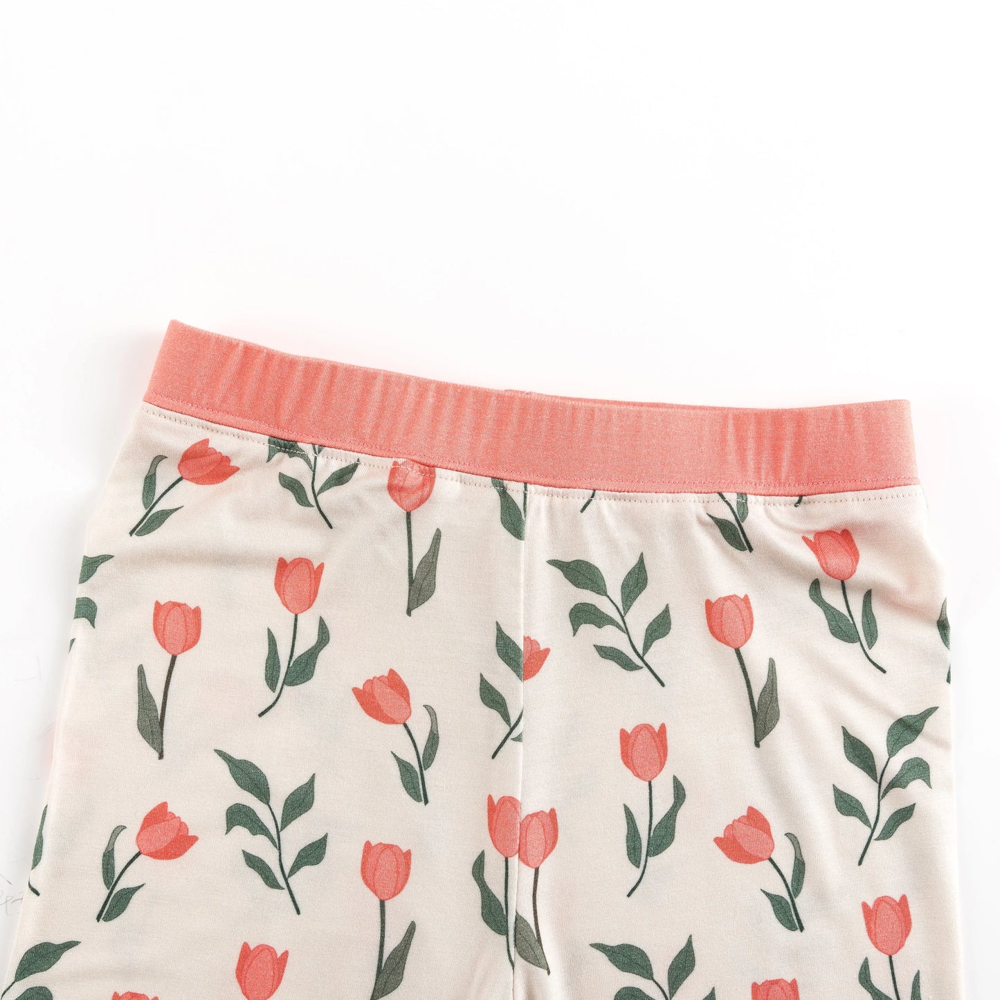 Tulip Print Long Sleeve Pajama Set With Coral Trim Cozy Dreamlet Everetts Place: Online Boutique
