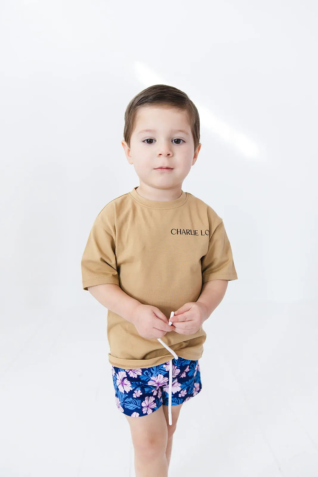 Twilight Blossoms Floral Swim Shorts For Boys Quick Dry Charlie Lou Baby Everetts Place: Online Boutique