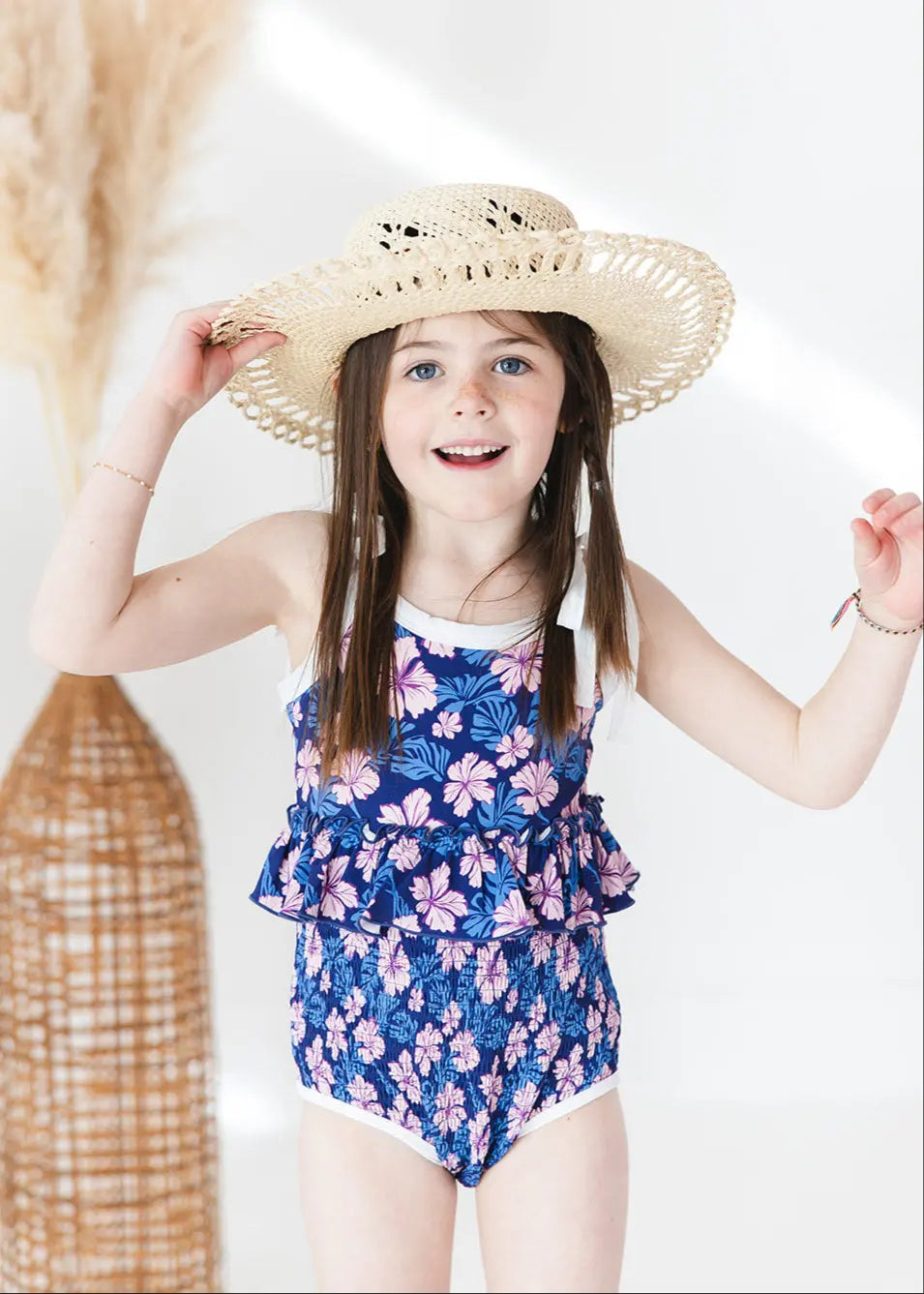 Twilight Blossoms One Piece Smocked Swimsuit For Girls Charlie Lou Baby Everetts Place: Online Boutique