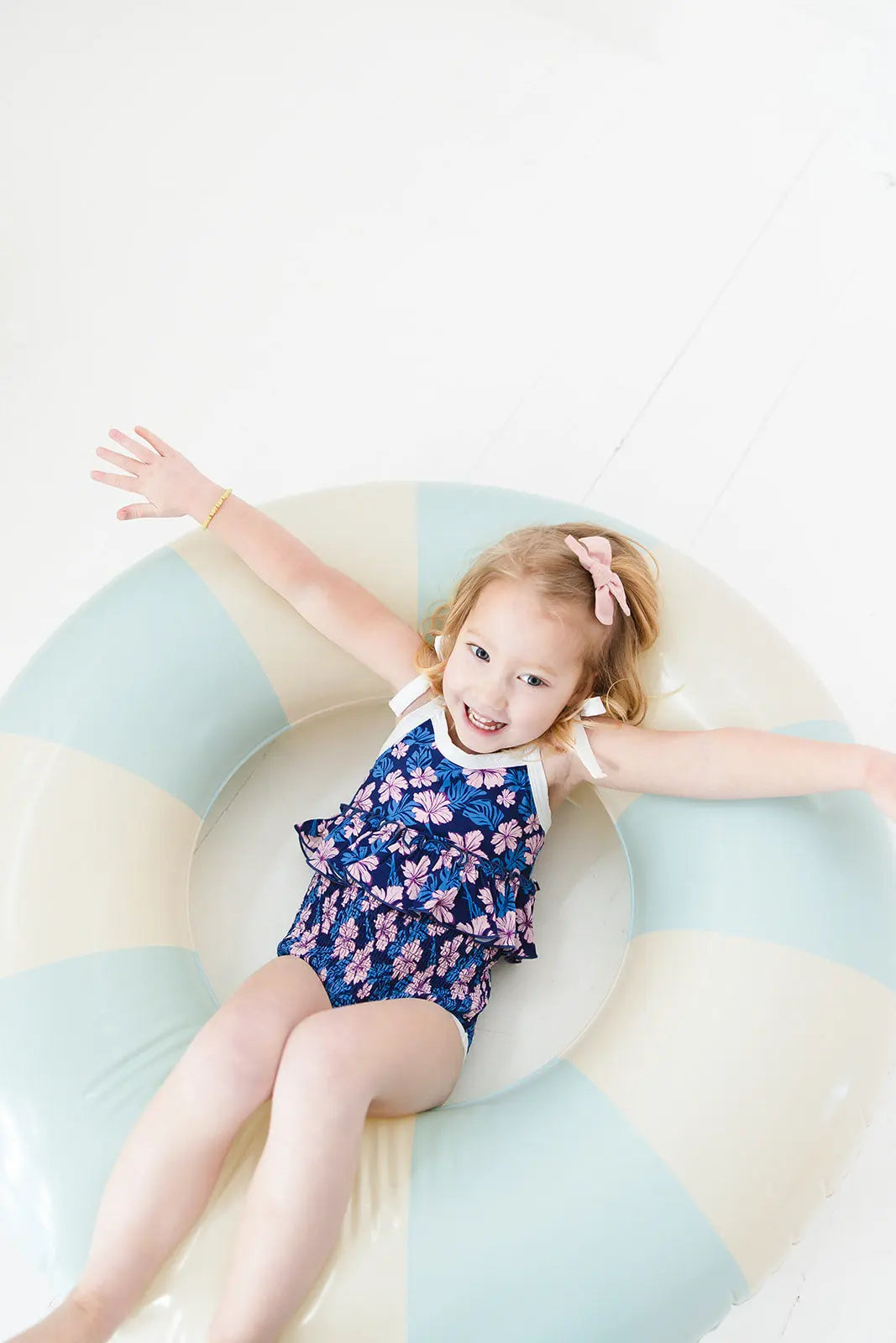 Twilight Blossoms One Piece Smocked Swimsuit For Girls Charlie Lou Baby Everetts Place: Online Boutique