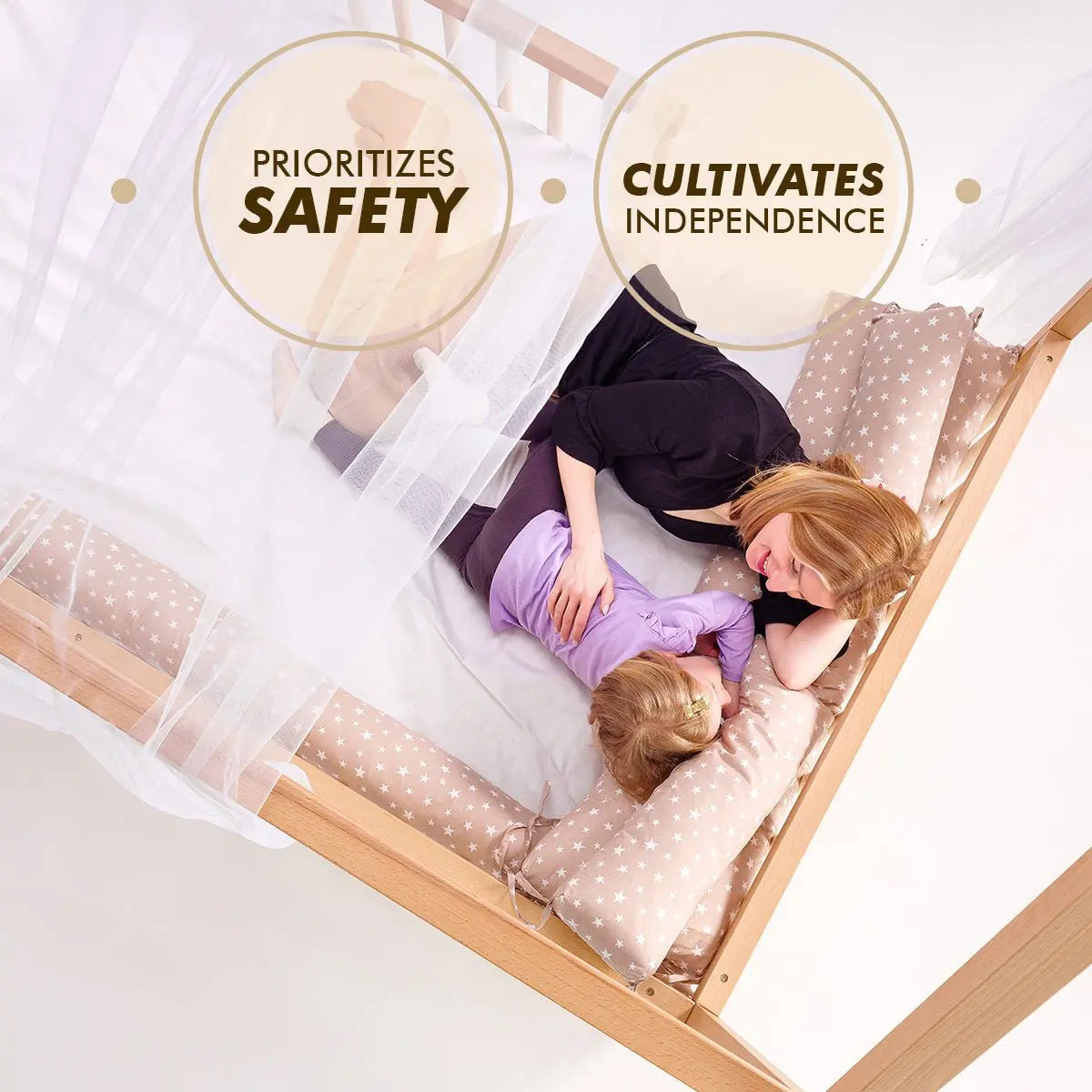 Twin Size Montessori House Bed for Kids with Fence Goodevas Everetts Place: Online Boutique