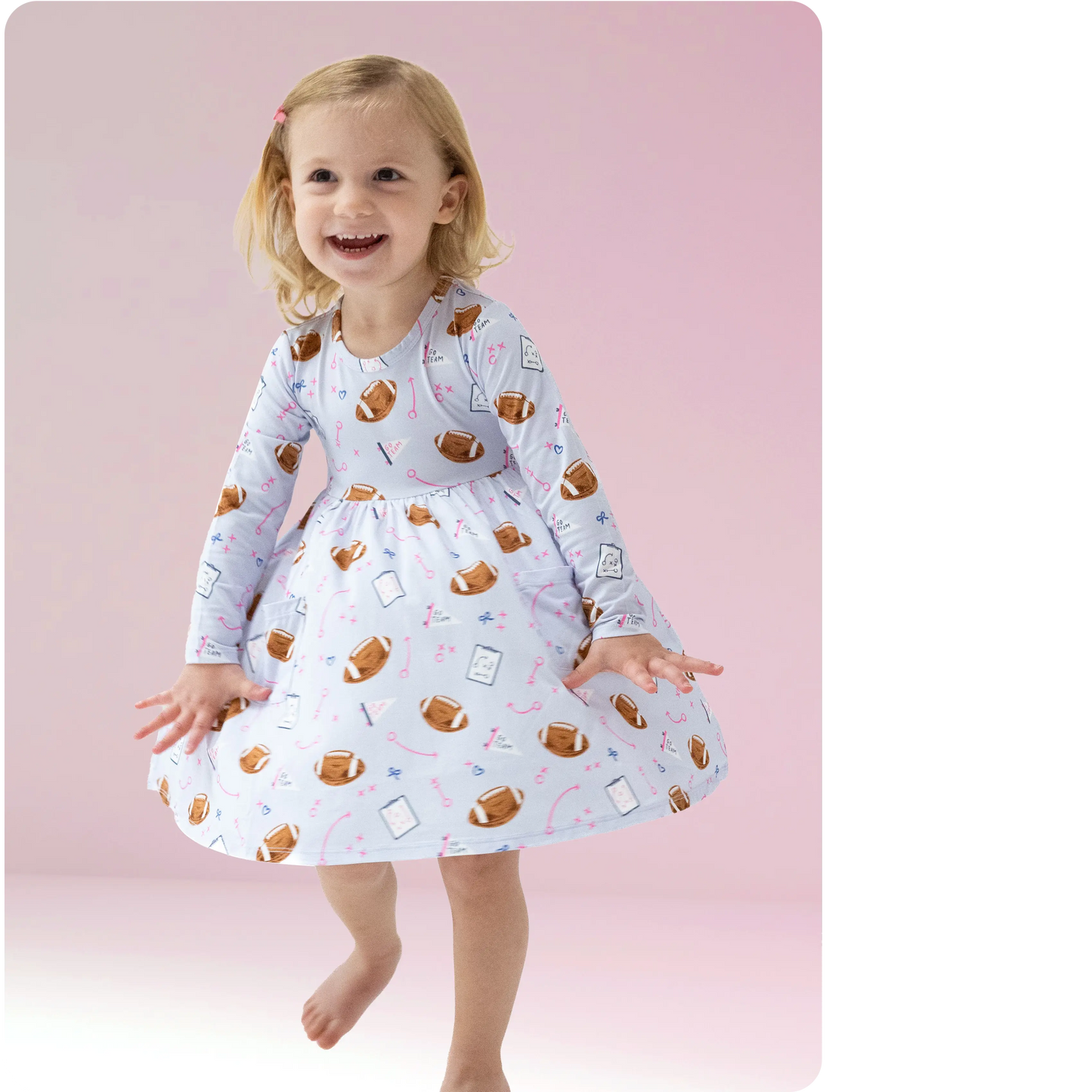 Twirly Long Sleeve Dress for Girls Soft Bamboo Viscose Cozy Playdate Outfit Angel Dear Everetts Place: Online Boutique