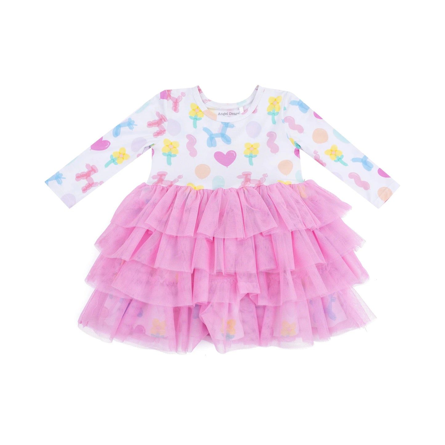 Twirly Long Sleeve Layered Tulle Dress Angel Dear Kids Angel Dear Everetts Place: Online Boutique