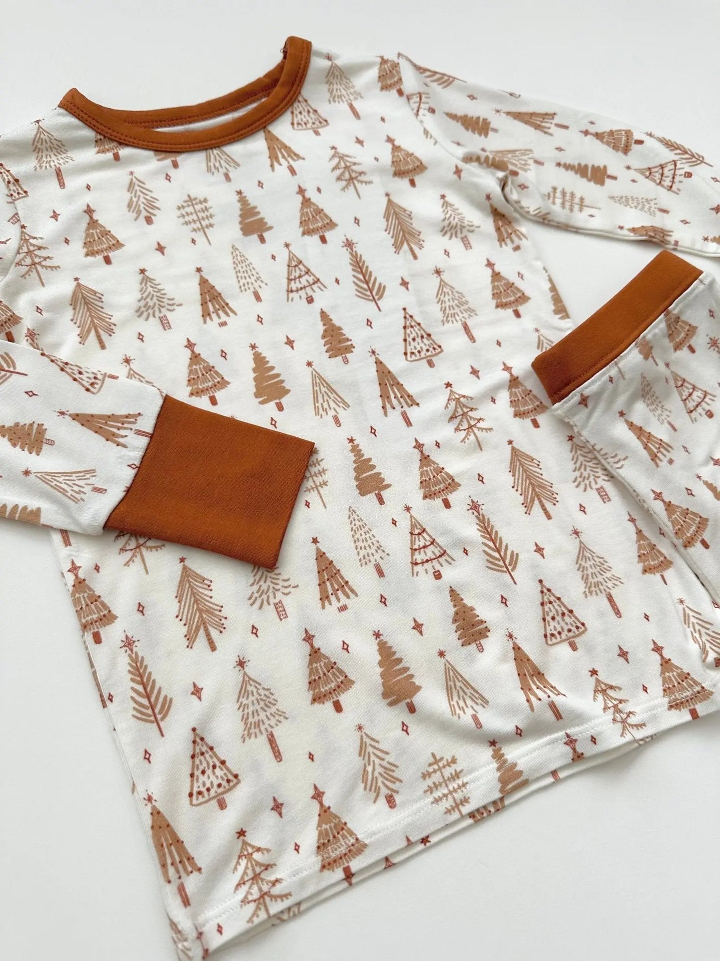 Two-Piece Pajama Set - Pine Christmas Trees Harp Angel Boutique