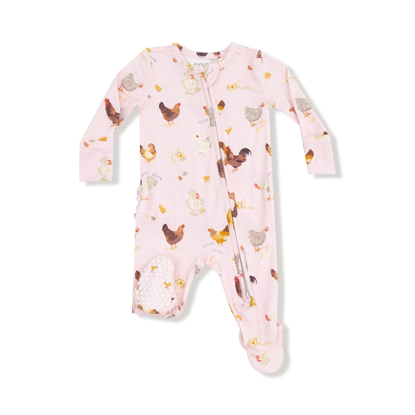 Two Way Ruffle Zipper Footie For Babies In Bamboo Fabric Angel Dear Everetts Place: Online Boutique
