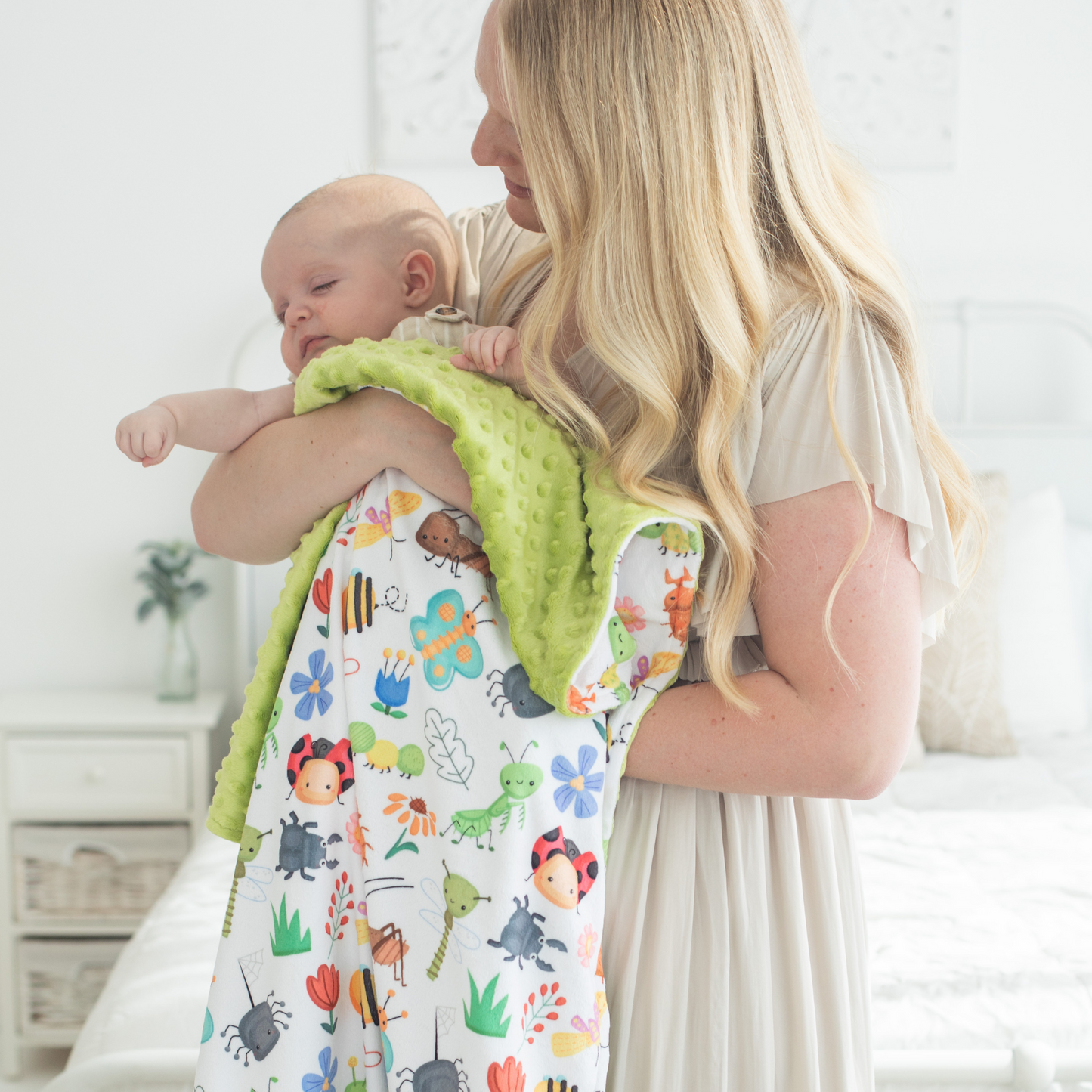 Baby And Toddler Minky Blanket Bug Buddies Soft Plush Fabric Honey Lemonade