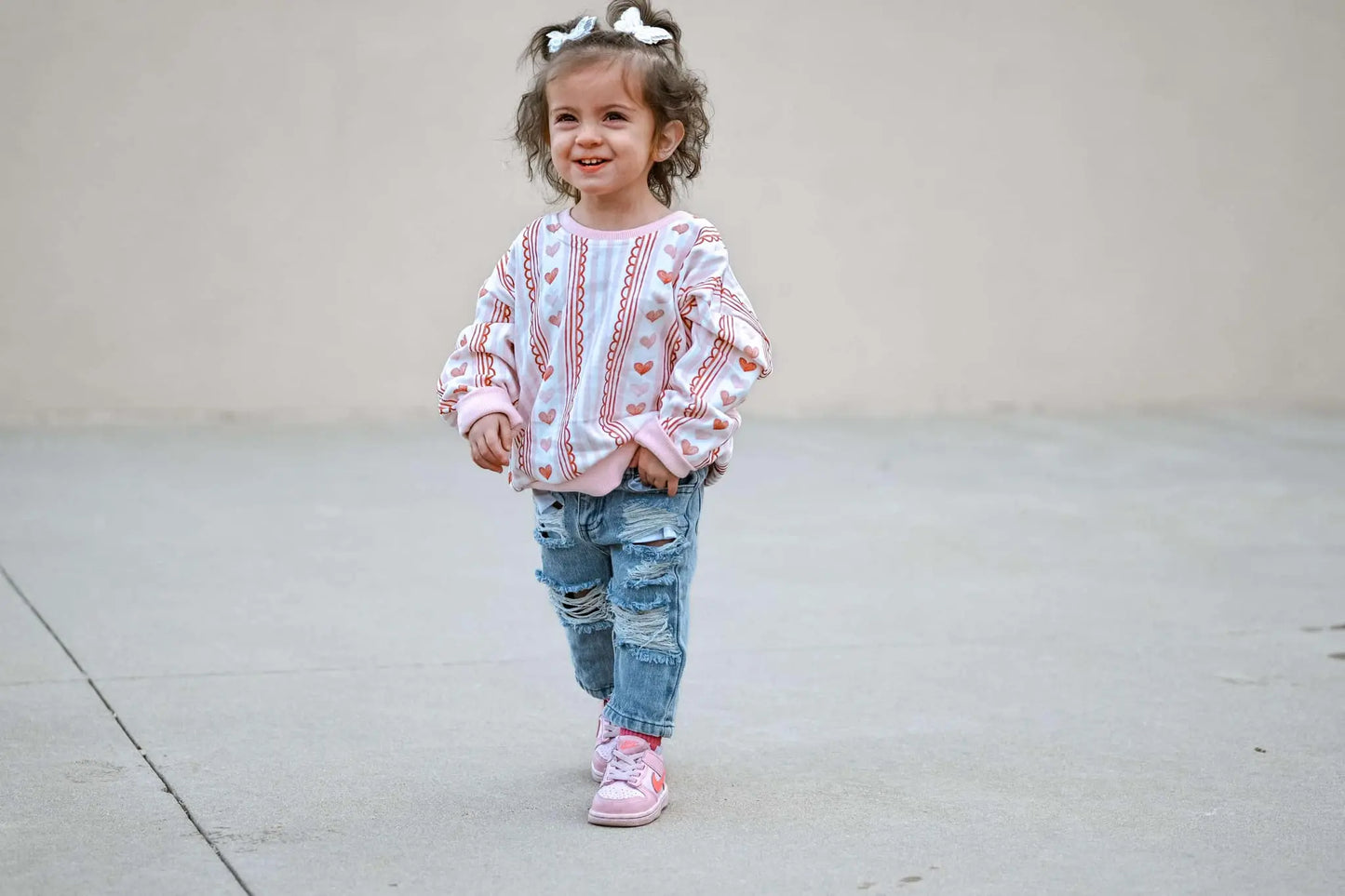 Valentines Wallpaper Crewneck Sweatshirt Cozy Holiday Style Little Joy Co. Everetts Place: Online Boutique