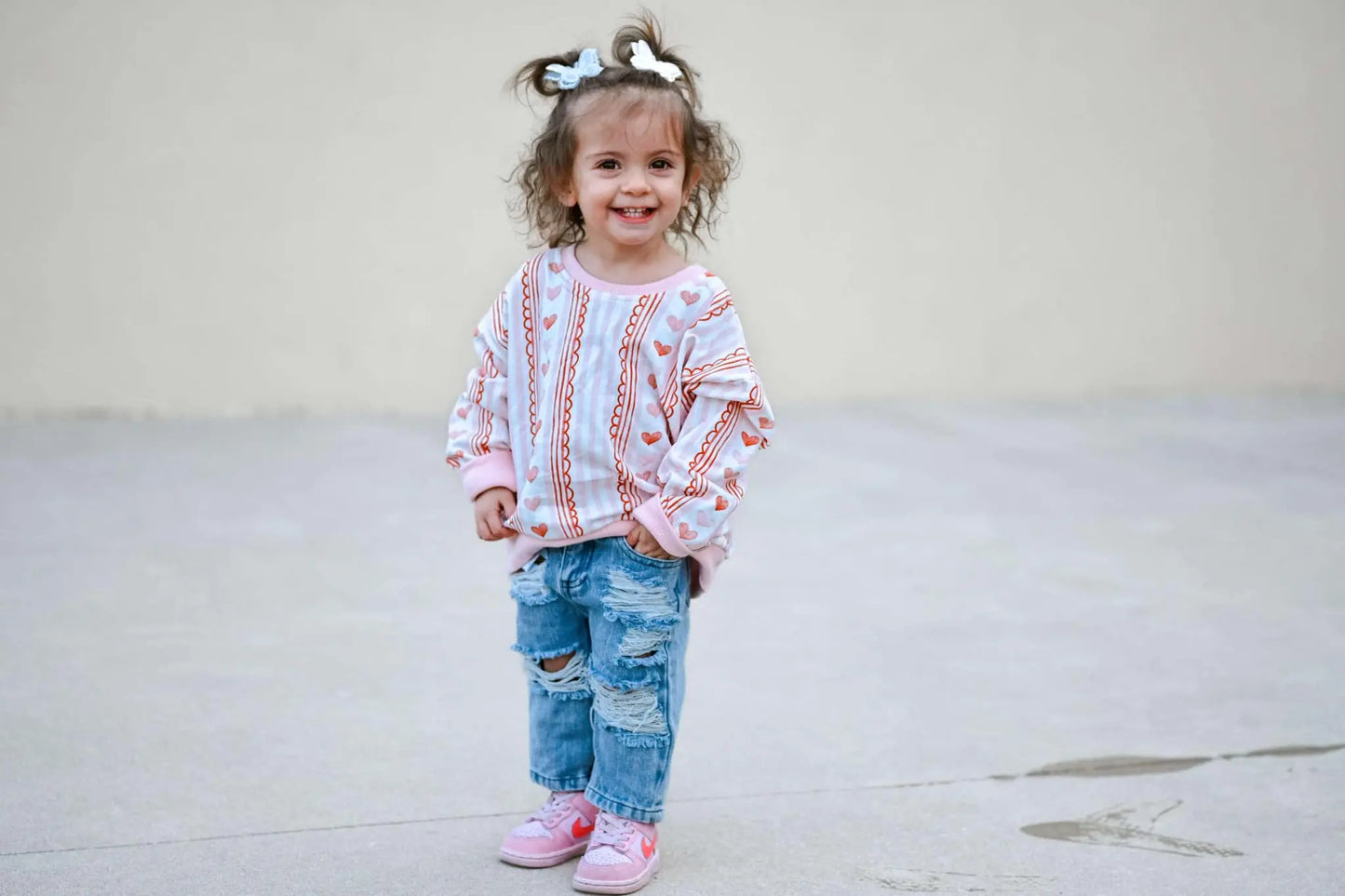 Valentines Wallpaper Crewneck Sweatshirt Cozy Holiday Style Little Joy Co. Everetts Place: Online Boutique