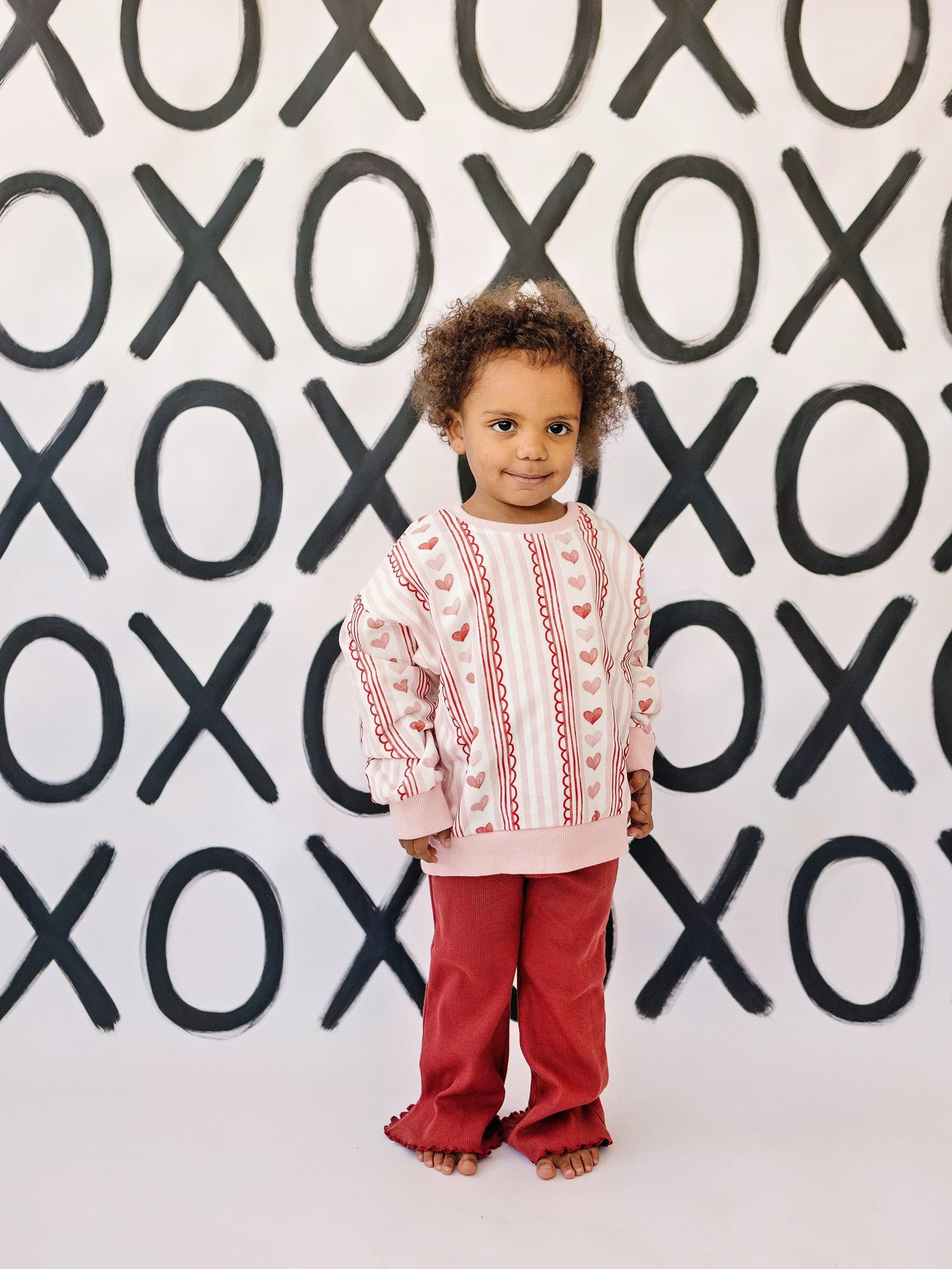 Valentines Wallpaper Crewneck Sweatshirt Cozy Holiday Style Little Joy Co. Everetts Place: Online Boutique