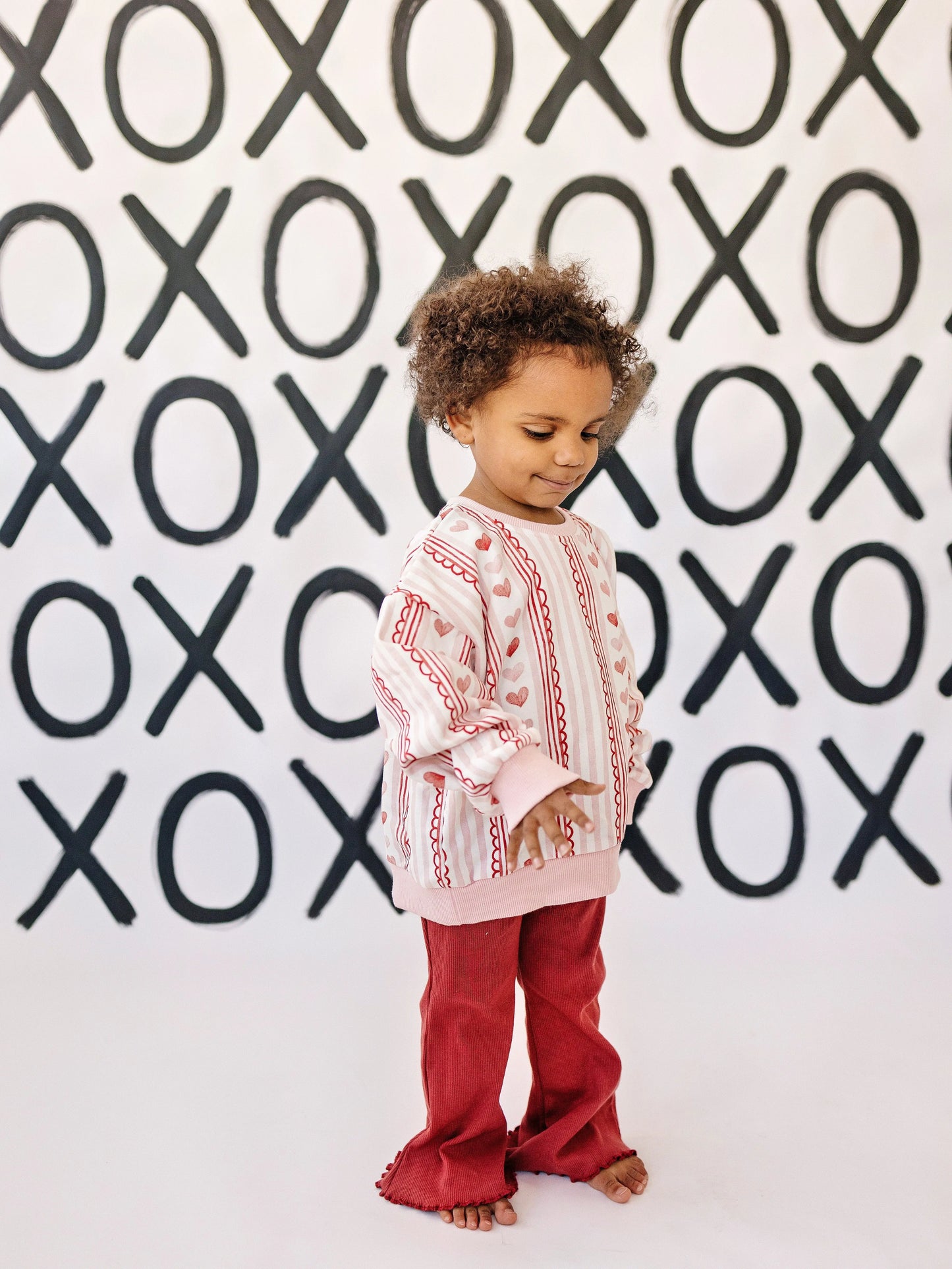 Valentines Wallpaper Crewneck Sweatshirt Cozy Holiday Style Little Joy Co. Everetts Place: Online Boutique