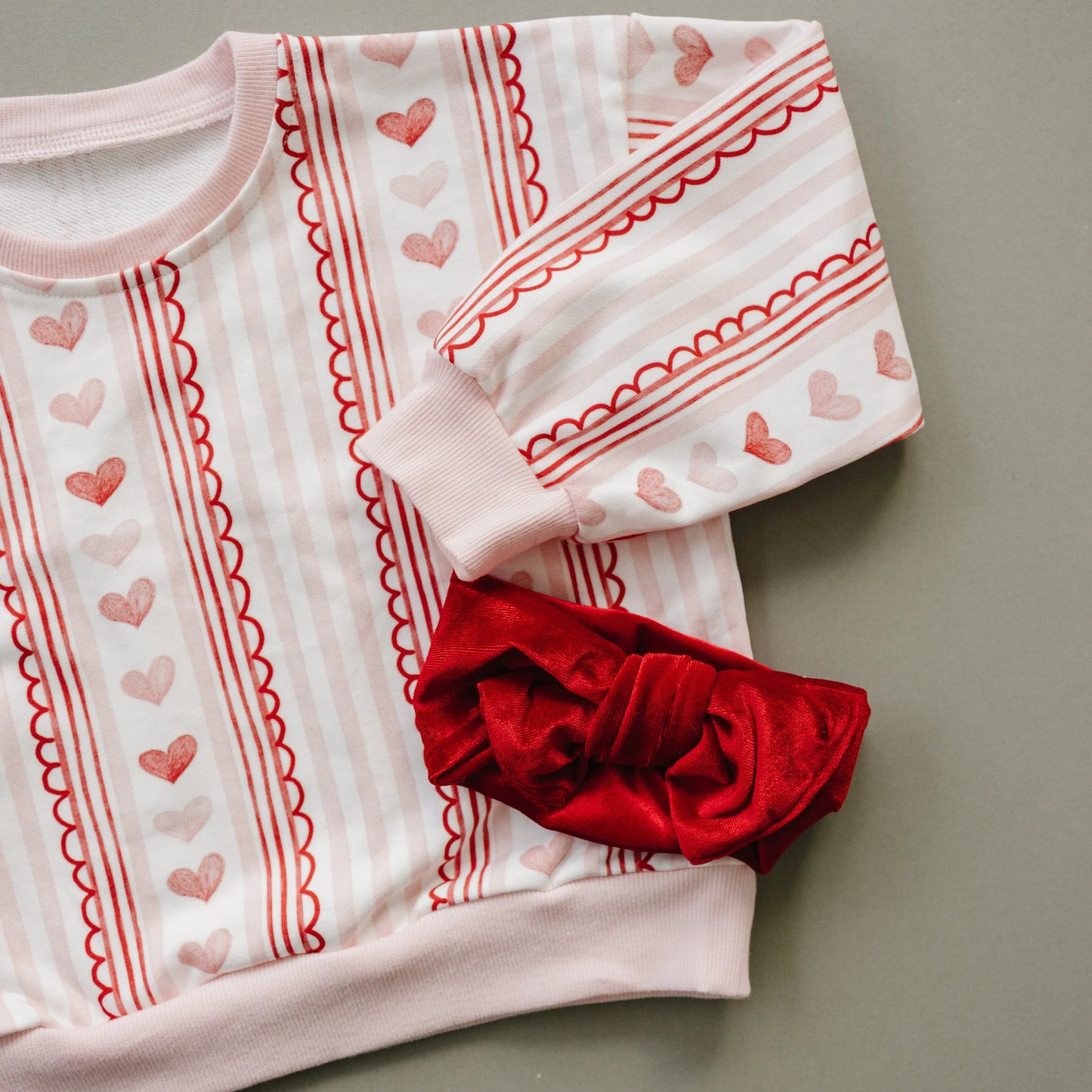 Valentines Wallpaper Crewneck Sweatshirt Cozy Holiday Style Little Joy Co. Everetts Place: Online Boutique
