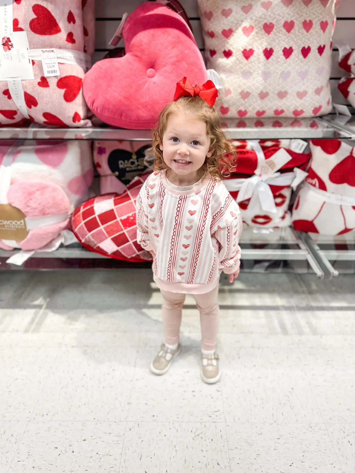 Valentines Wallpaper Crewneck Sweatshirt Cozy Holiday Style Little Joy Co. Everetts Place: Online Boutique