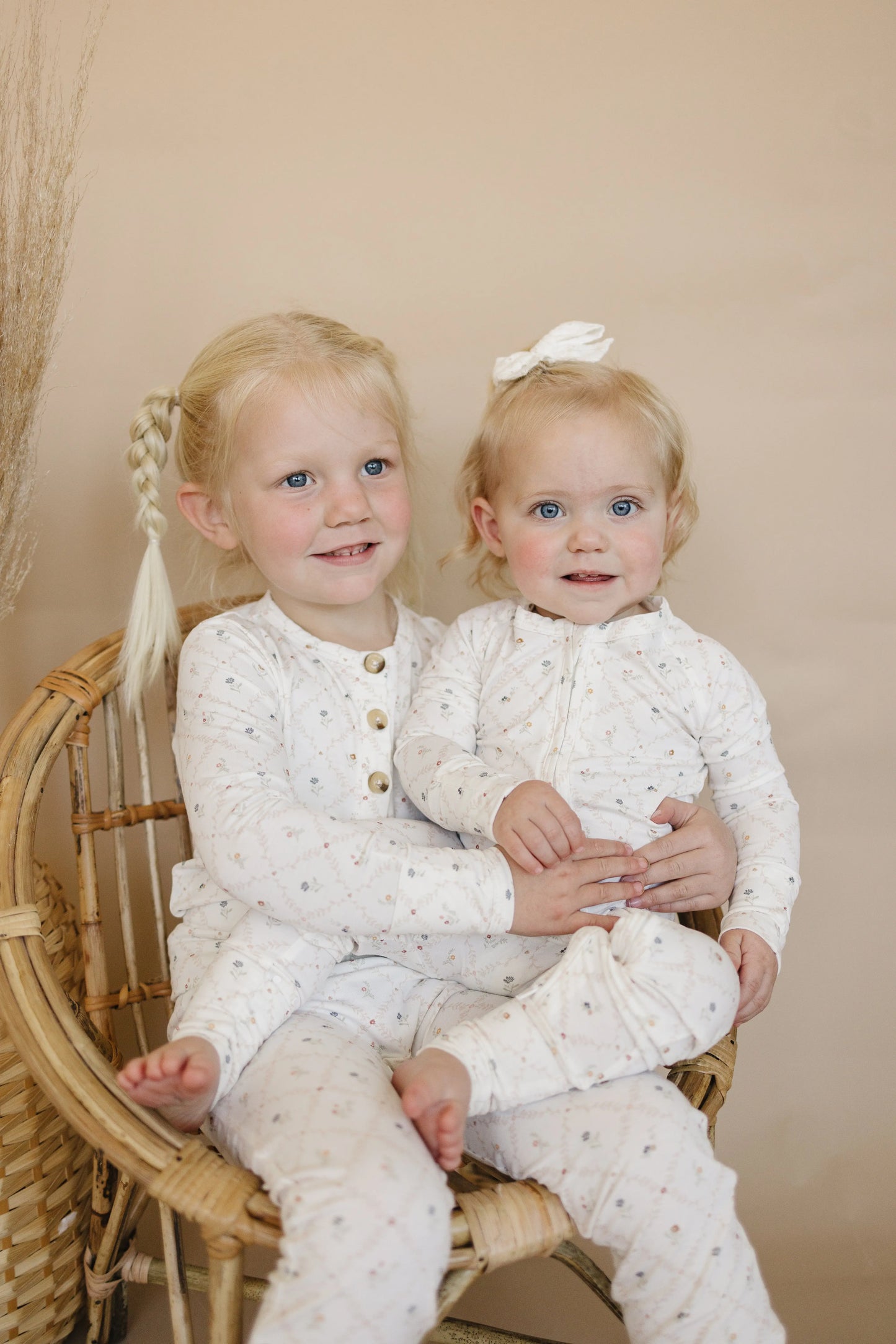 Vintage Blooms 2pc Bamboo Henley Pajamas For Kids Cozy Little Joy Co. Everetts Place: Online Boutique