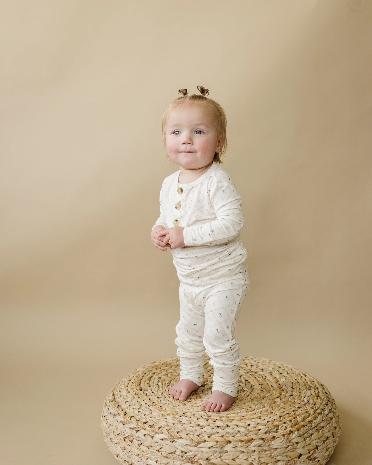 Vintage Blooms 2pc Bamboo Henley Pajamas For Kids Cozy Little Joy Co. Everetts Place: Online Boutique