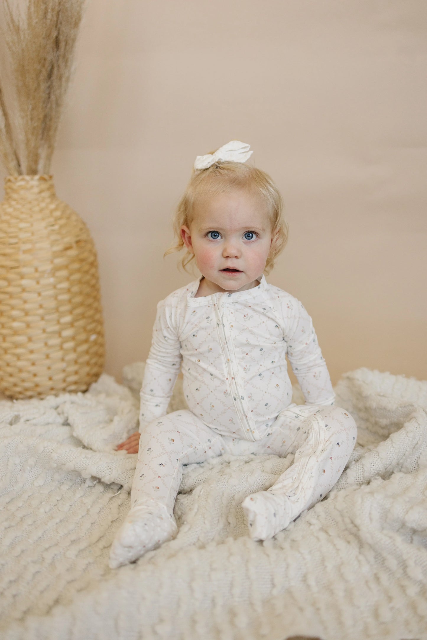Vintage Blooms Bamboo Zippy Romper for Babies Sleepwear Little Joy Co. Everetts Place: Online Boutique